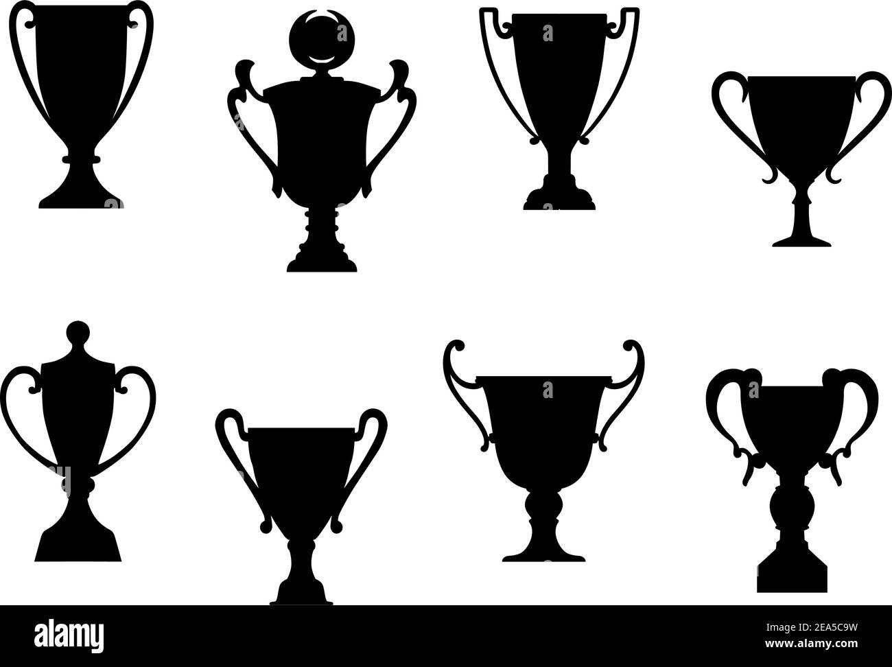 Sport awards and trophies set foe heraldry or success concept design