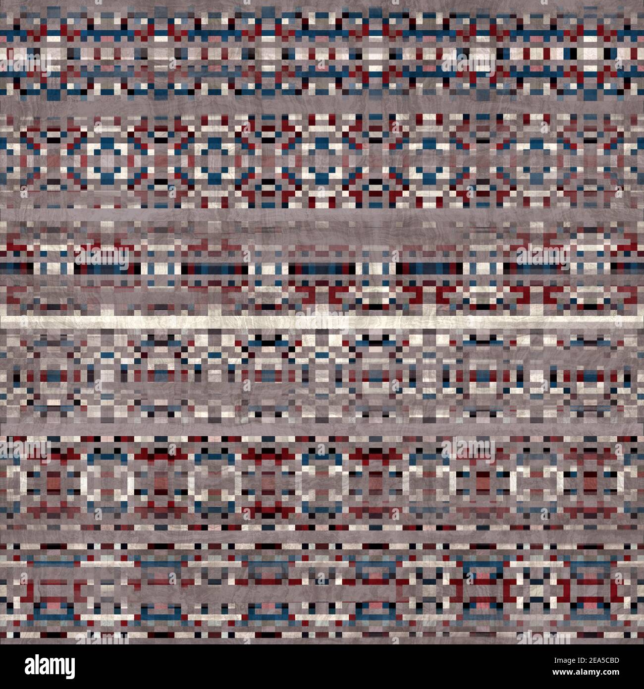 Seamless Kilim Rug Square Pixel Pattern Print Stock Photo Alamy