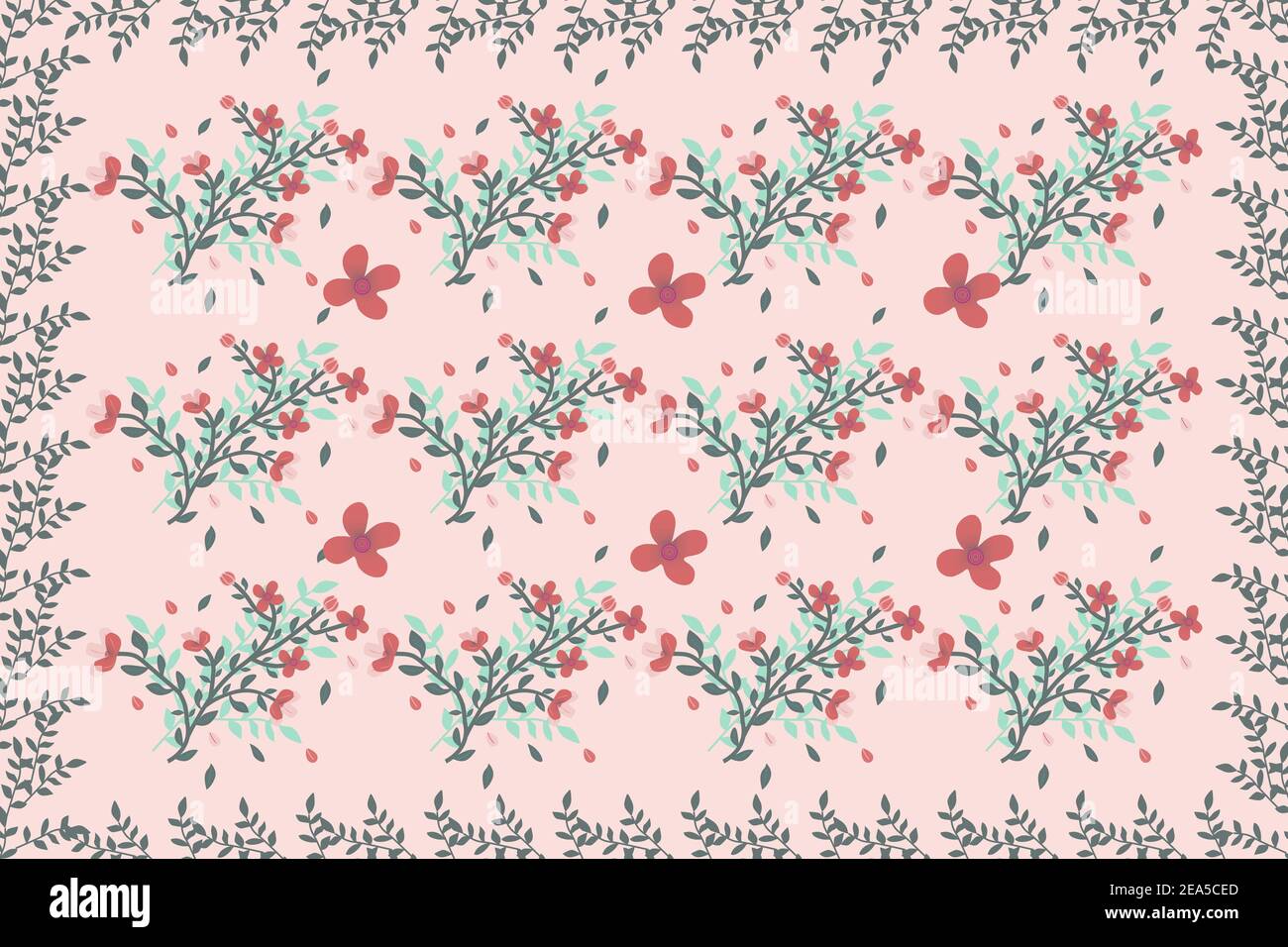 Floral branch seamless pattern Stock Vector