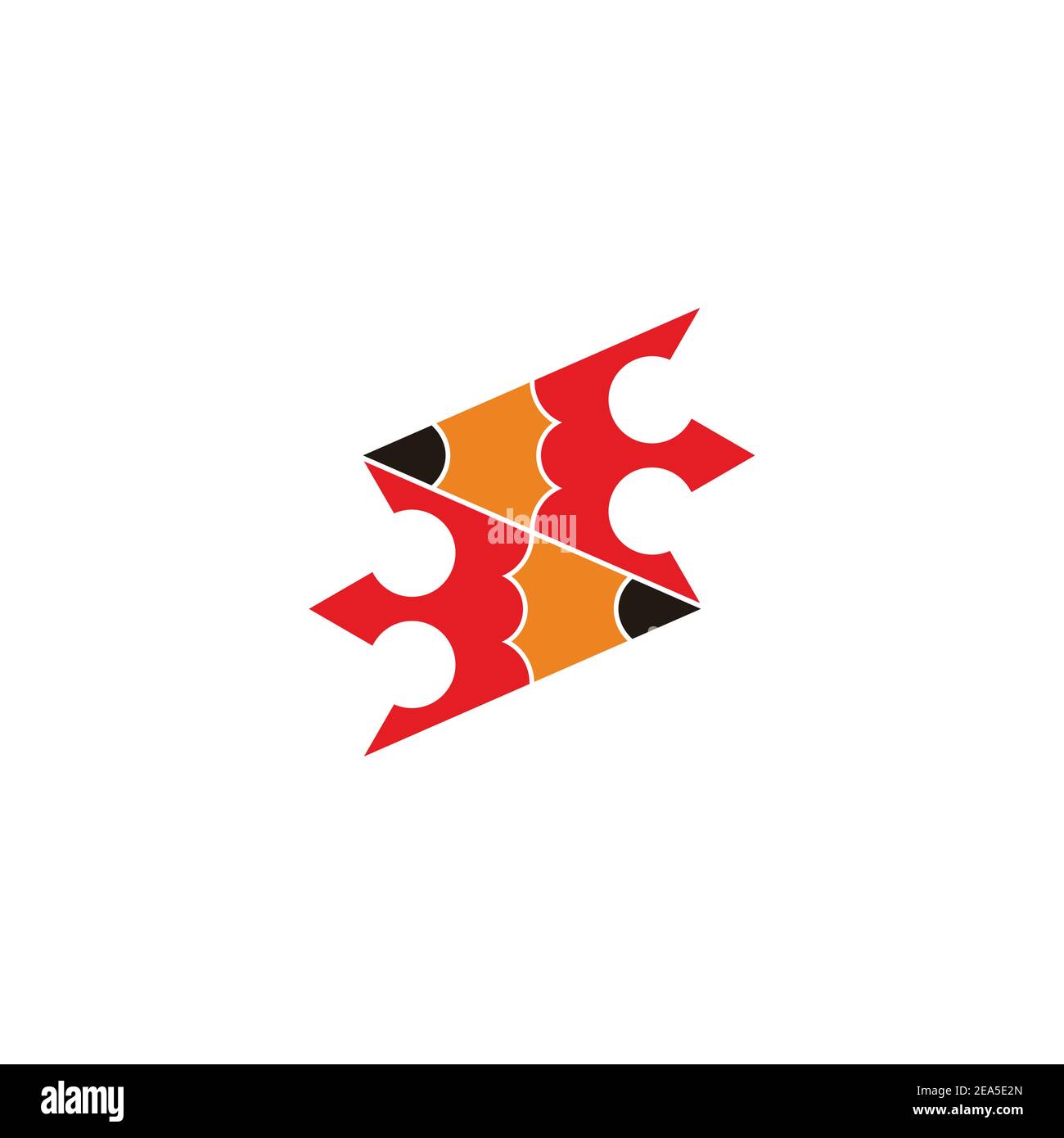 abstract linked pencil colorful geometric logo vector Stock Vector