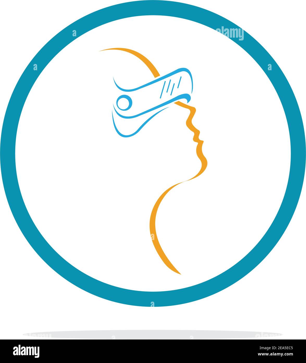 virtual reality logo illustration design template - vector Stock Vector