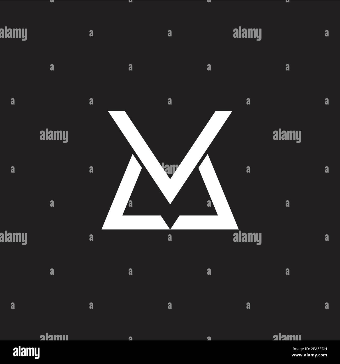 abstract letter mv geometric line simple logo vector Stock Vector