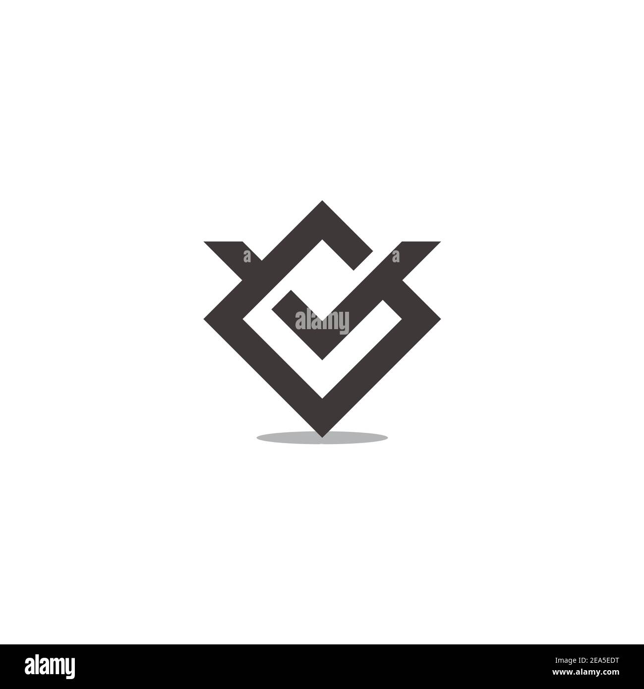 letter gl square geometric linked shadow logo vector Stock Vector Image ...