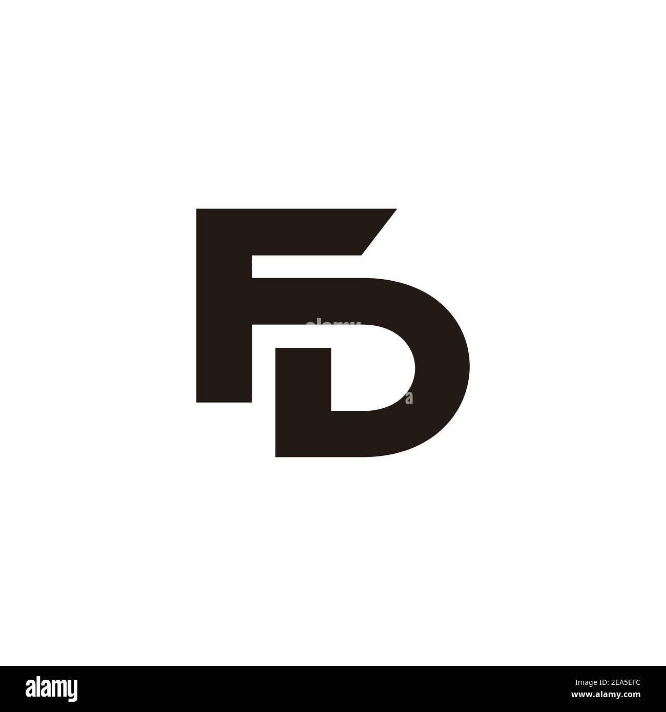 letter fd linked geometric simple flat logo vector Stock Vector