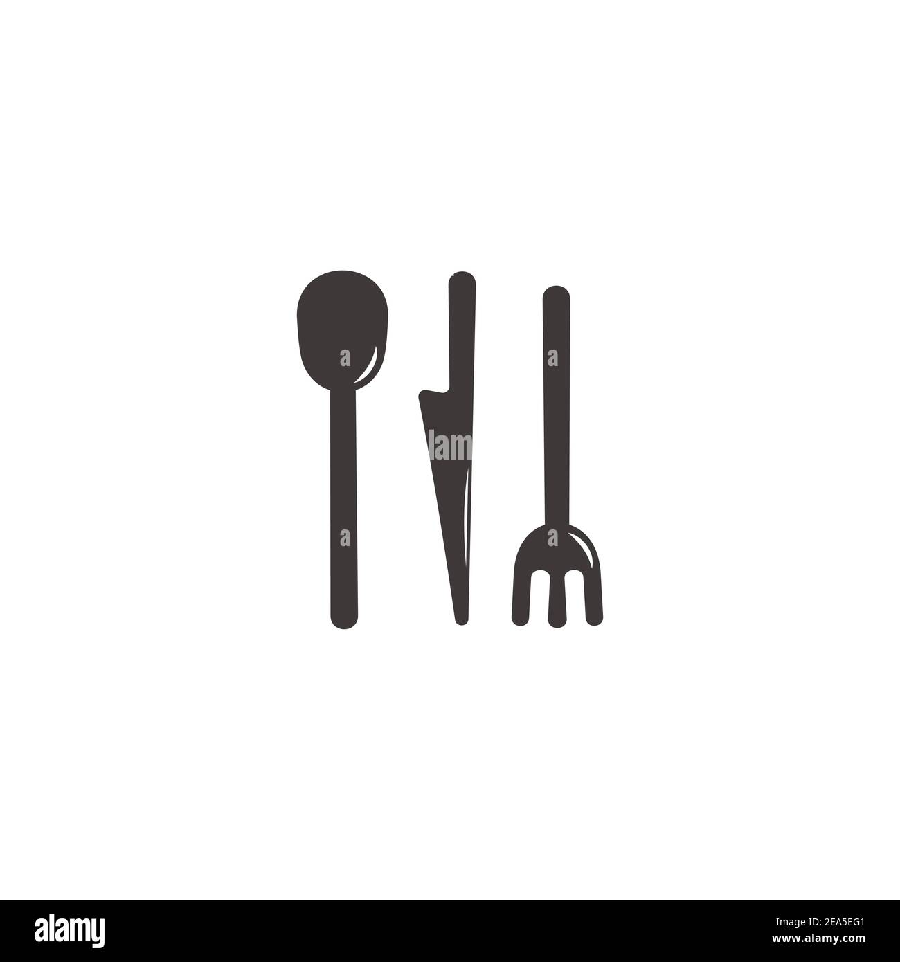 spoon fork knife food tools silhouette symbol vector Stock Vector Image