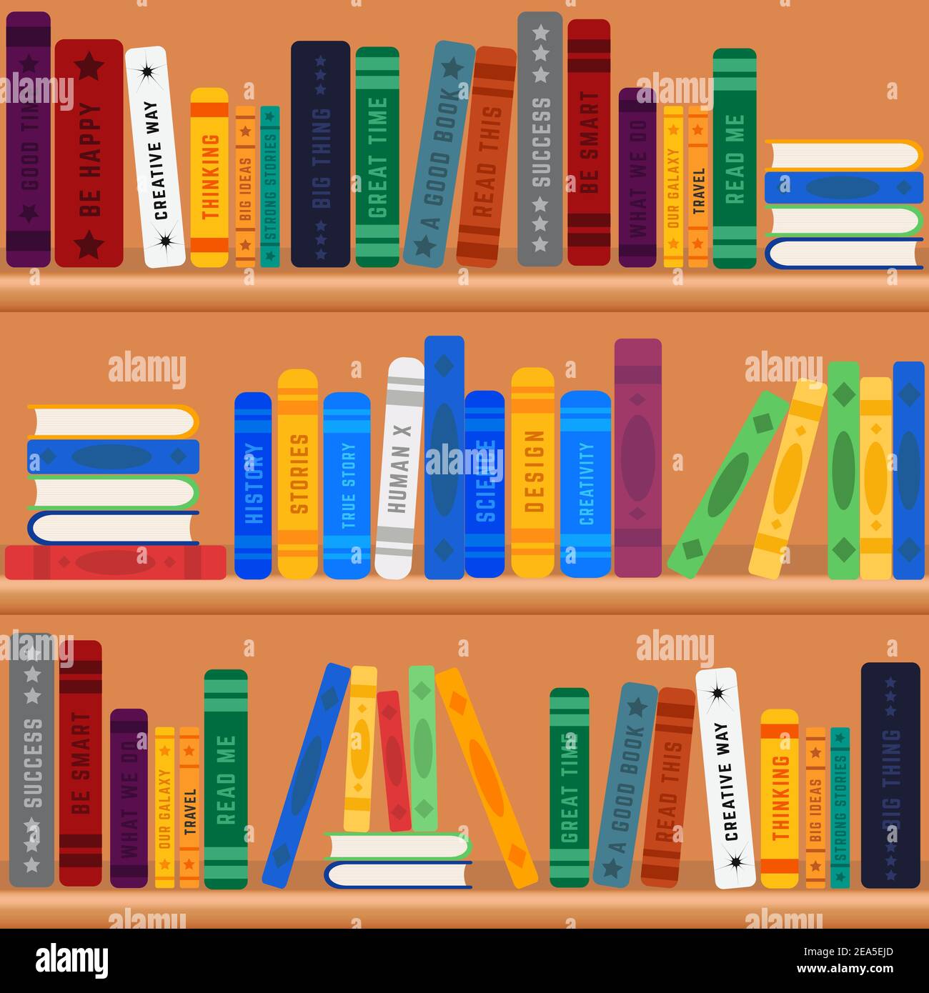 Bookshelves library with colorful books, can be used for business designs, presentation designs or any suitable designs. Stock Vector