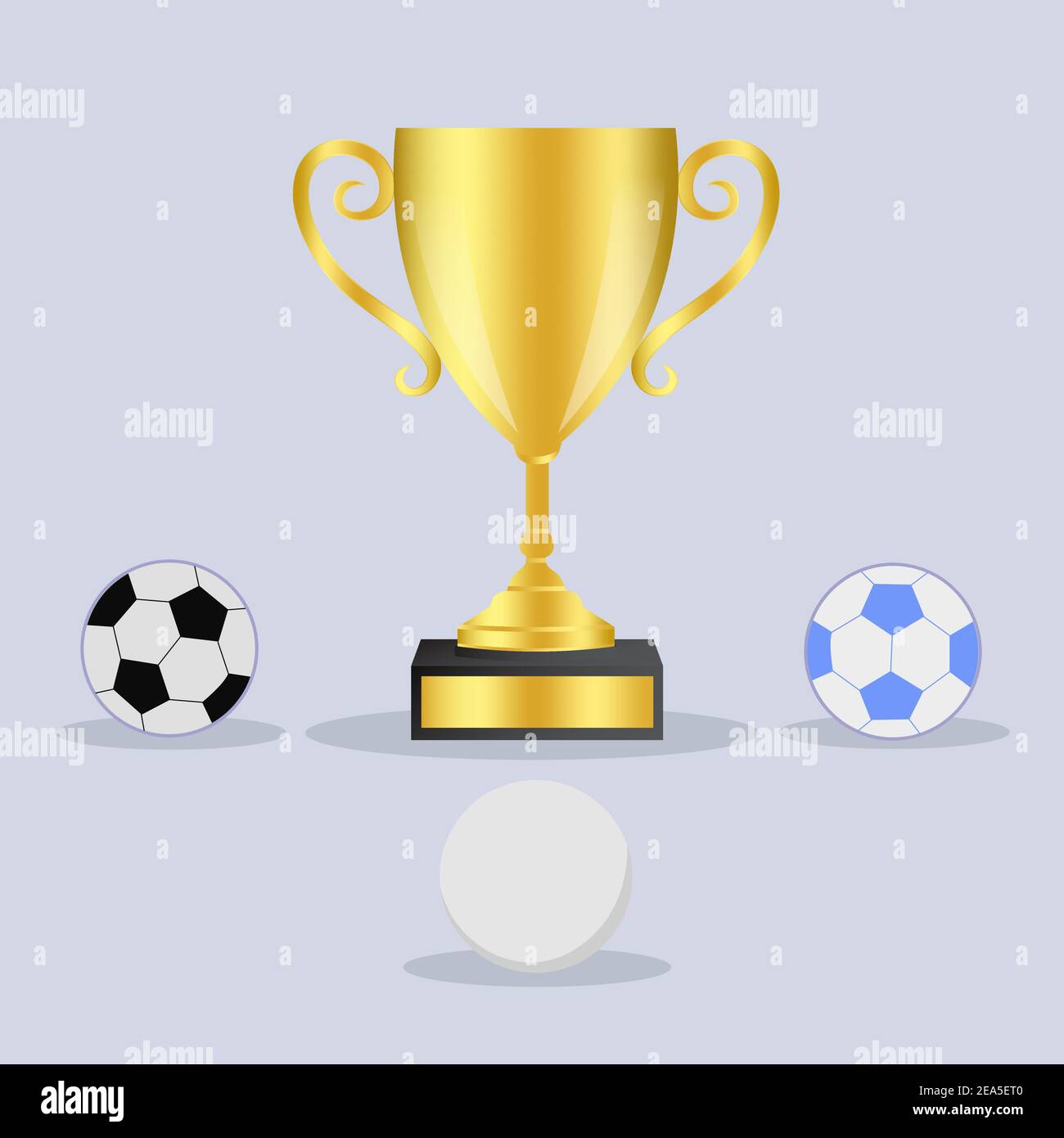 Golden trophy with balls Stock Vector