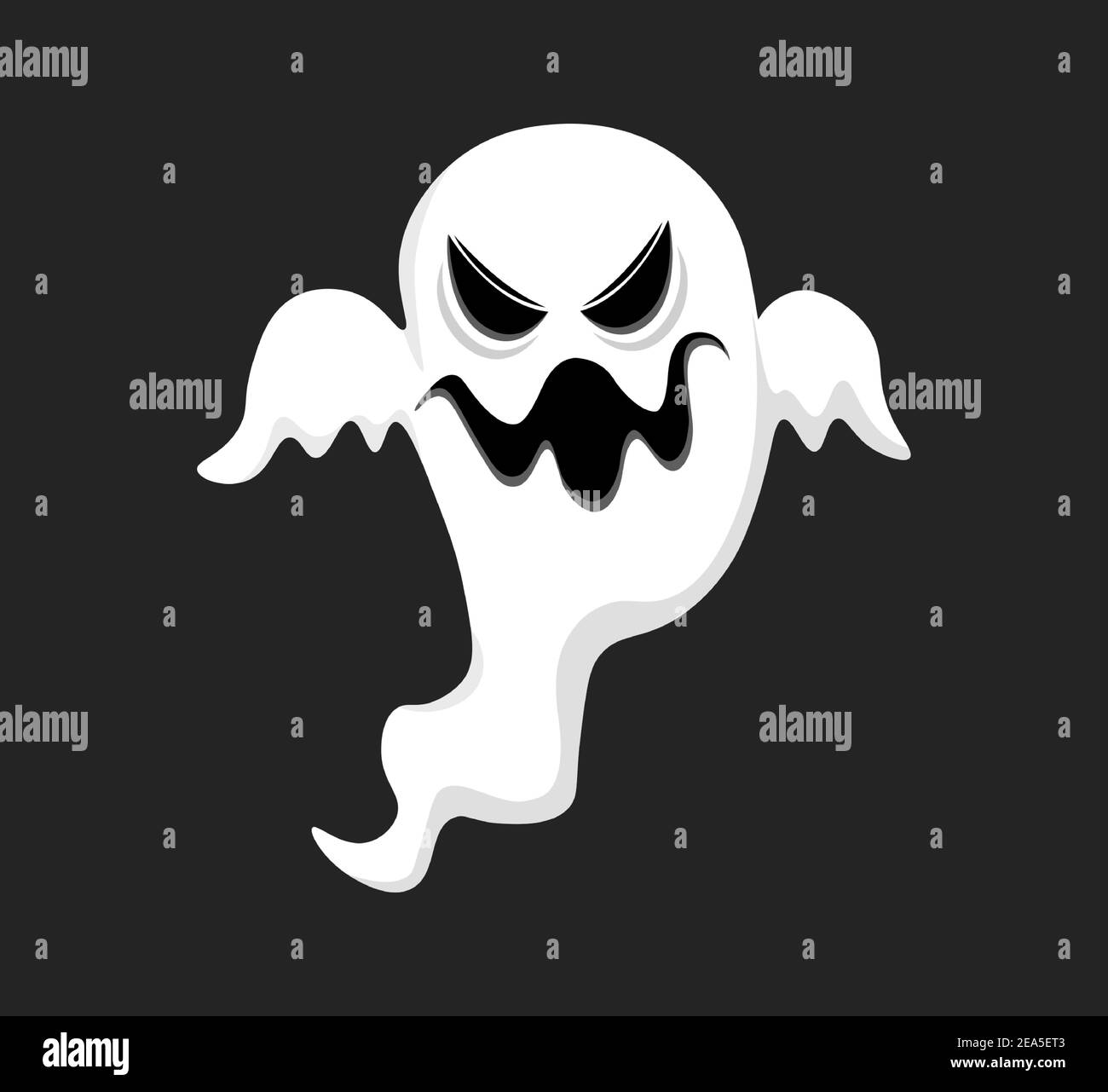 Scary face ghost on dark background Royalty Free Vector