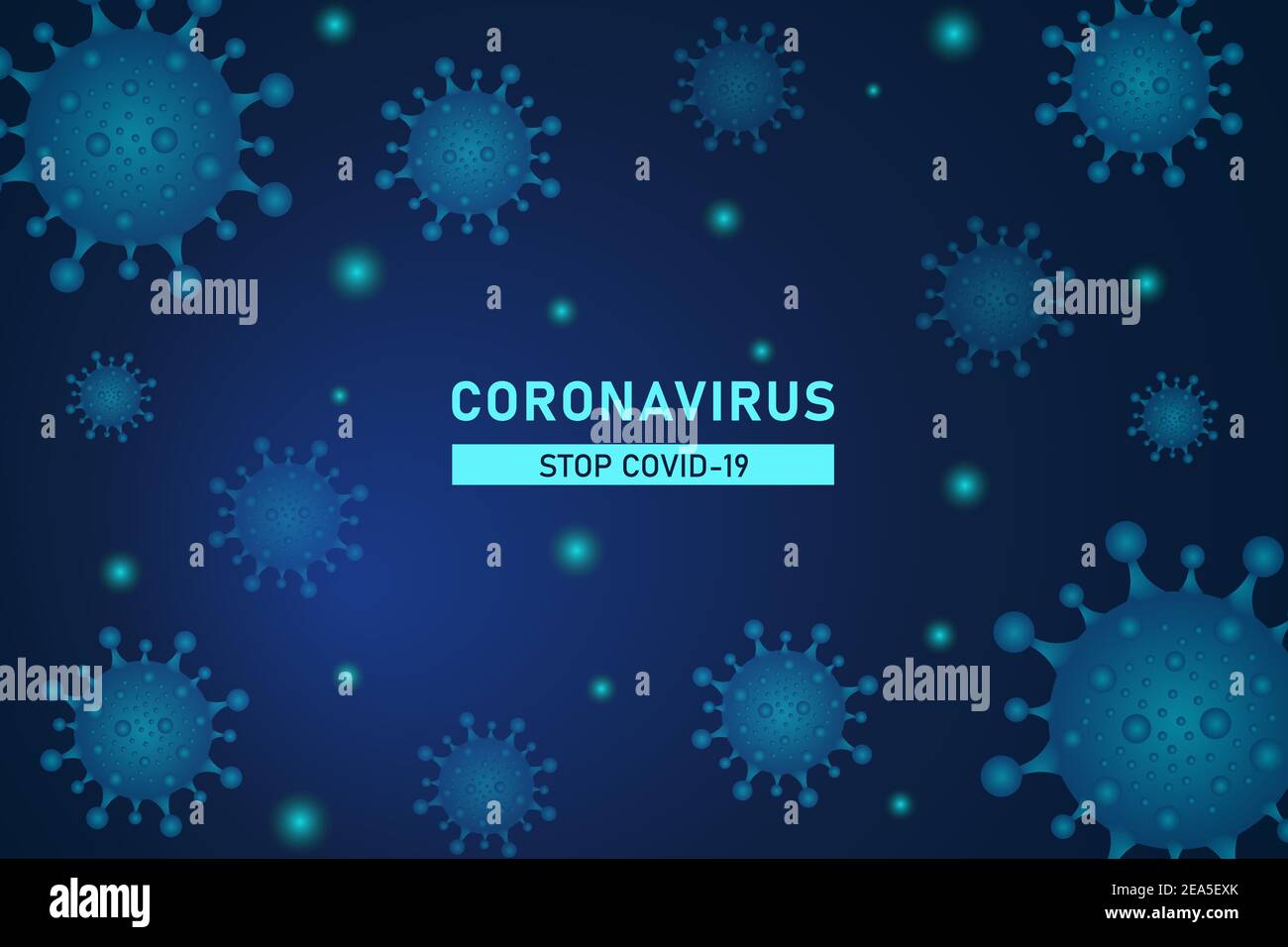 Realistic coronavirus background with floating virus Stock Vector