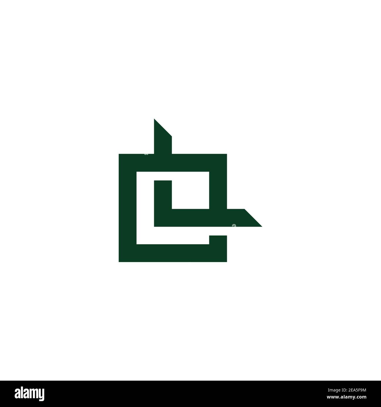 abstract letter le simple square lines geometric logo vector Stock Vector
