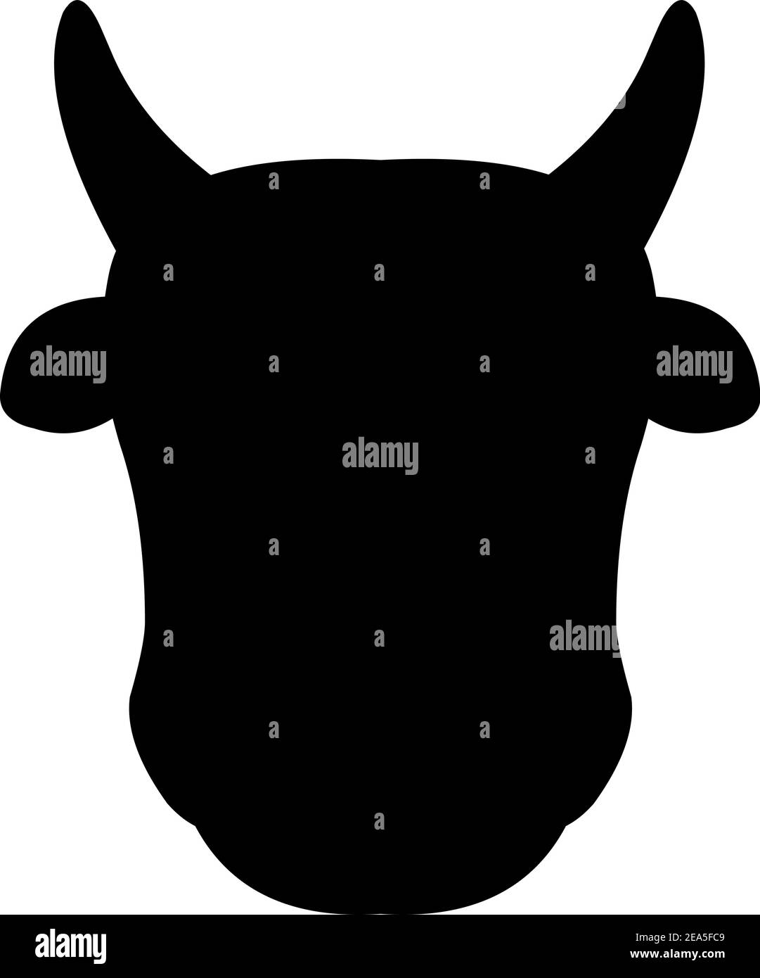 Vector illustration of a cow's head silhouette Stock Vector