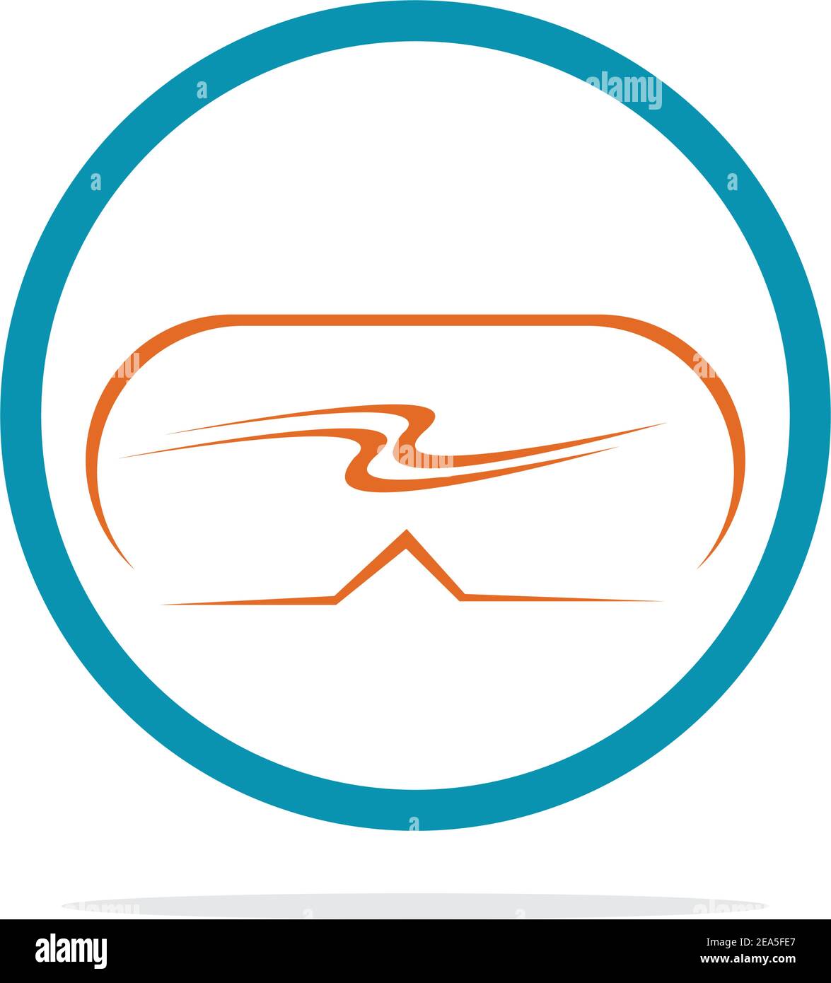 virtual reality logo illustration design template - vector Stock Vector
