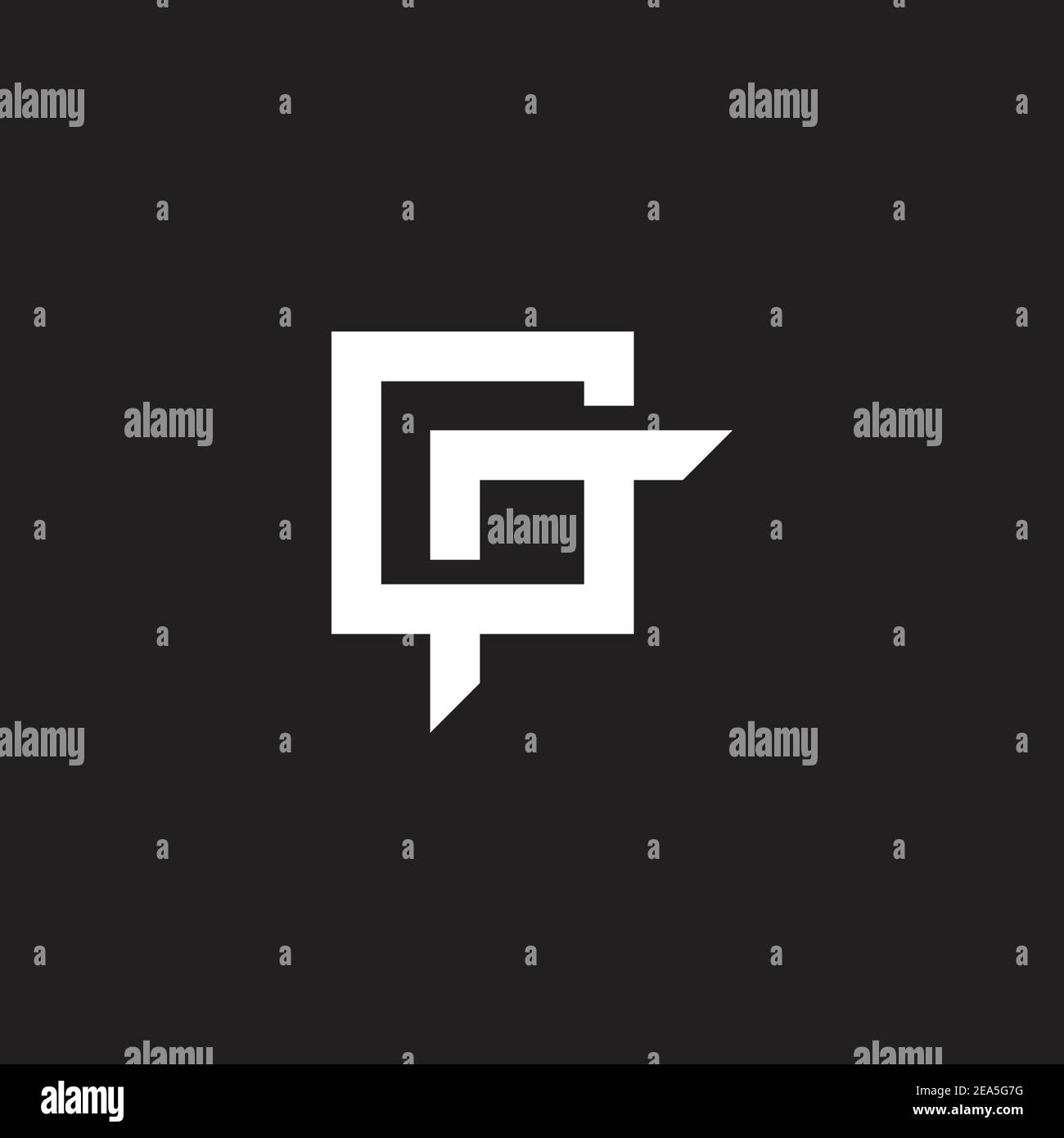 abstract letter gr simple square lines geometric logo vector Stock ...