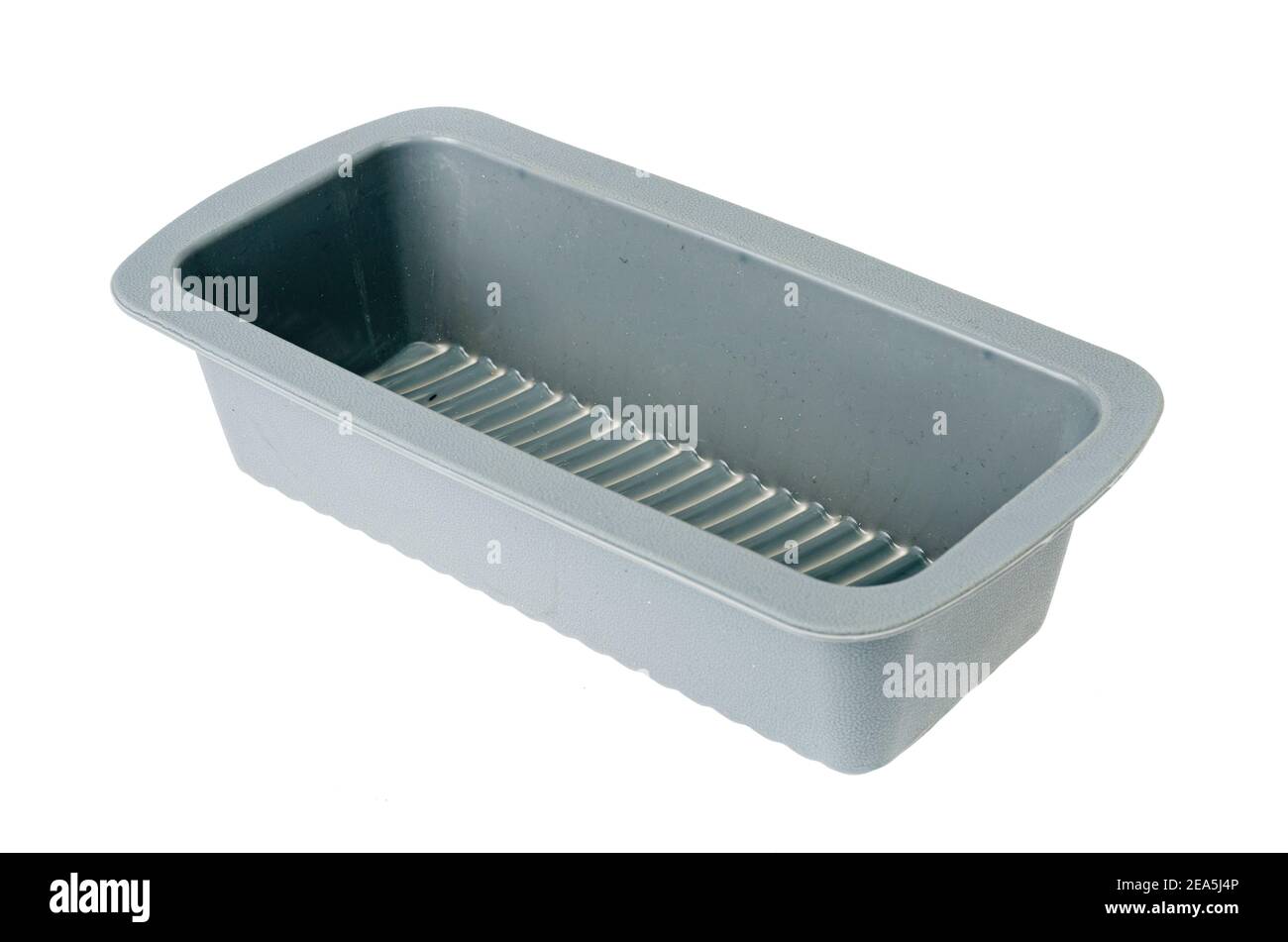 New gray silicone baking dish isolated on white background. Stock Photo