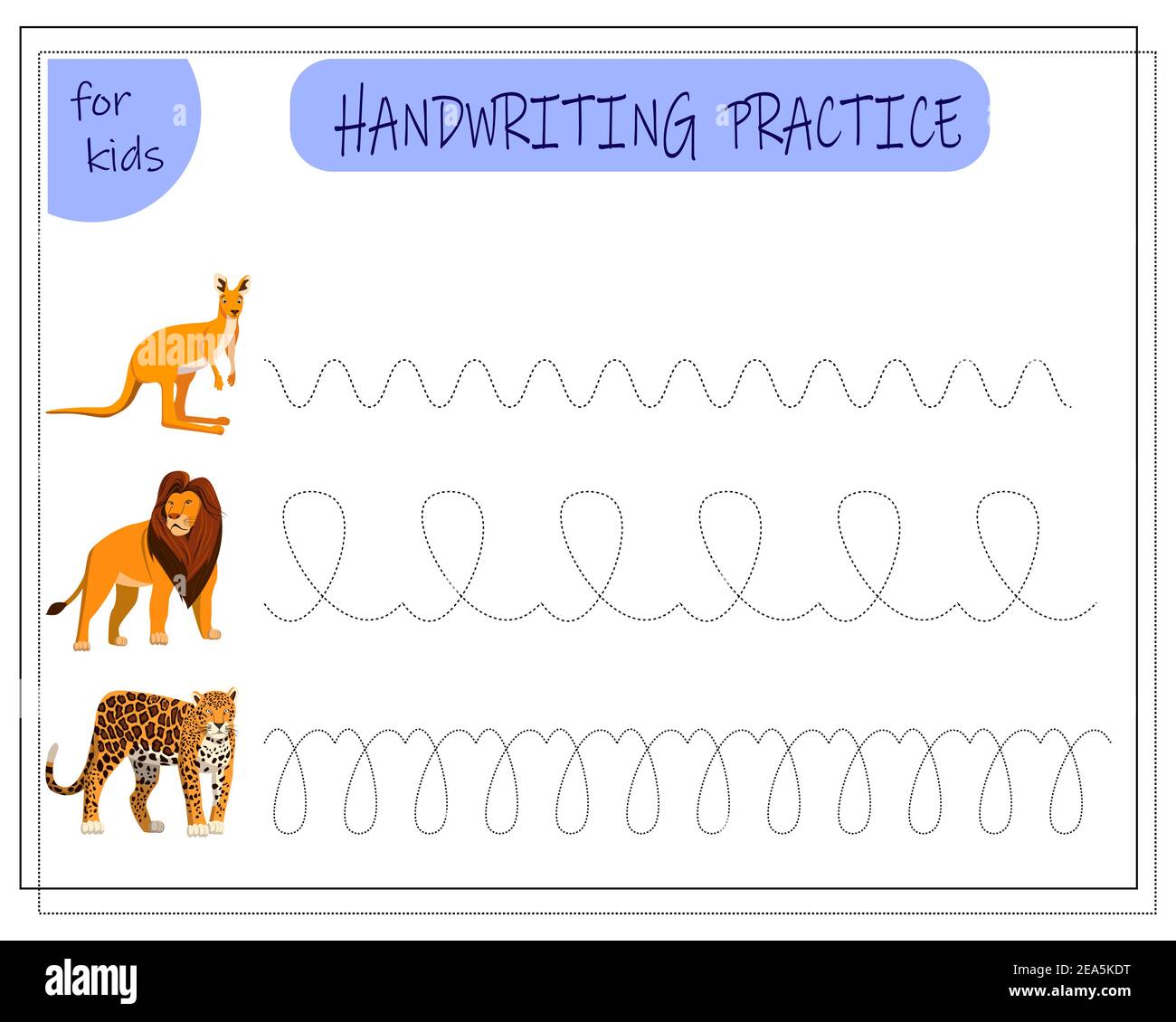Handwriting practice sheet. Educational children game. Tracing lines for  kids and toddlers Stock Vector Image & Art - Alamy