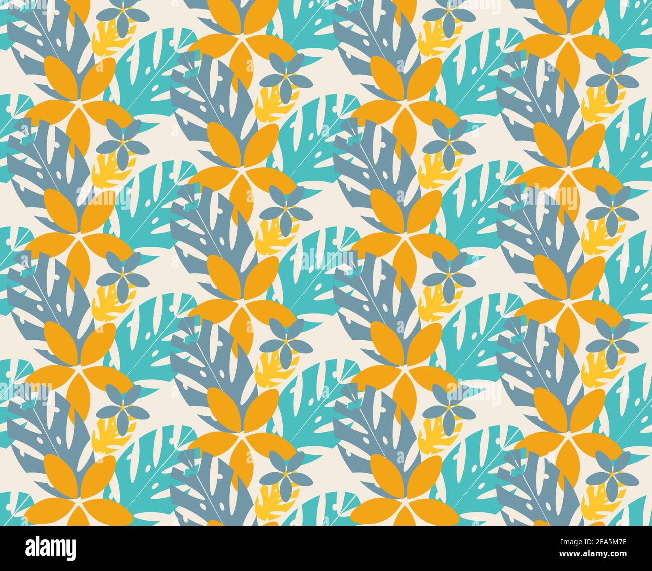 Tropical leaves seamless pattern hi-res stock photography and images ...