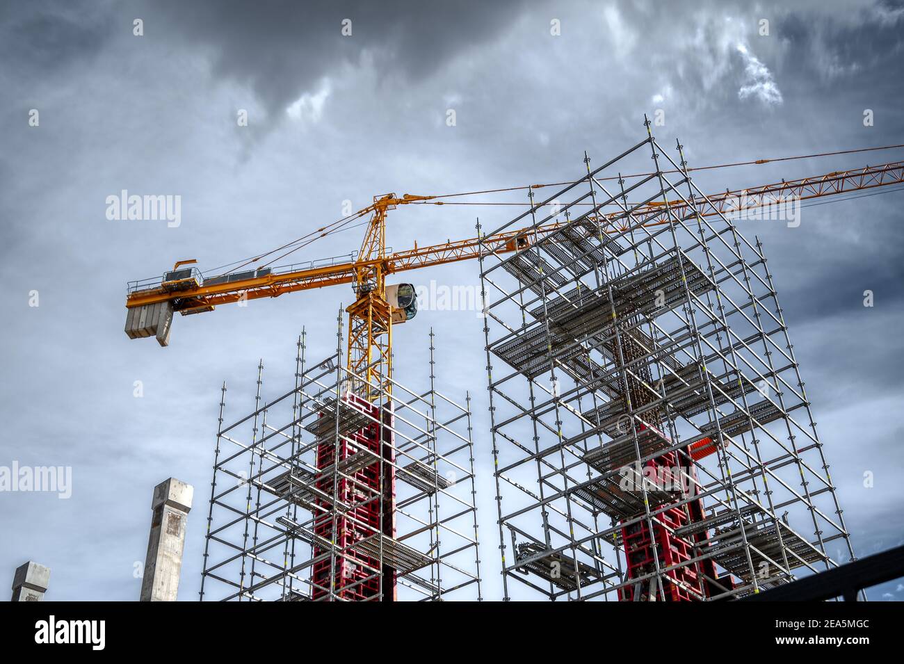 High-rise construction tower crane Stock Photo - Alamy