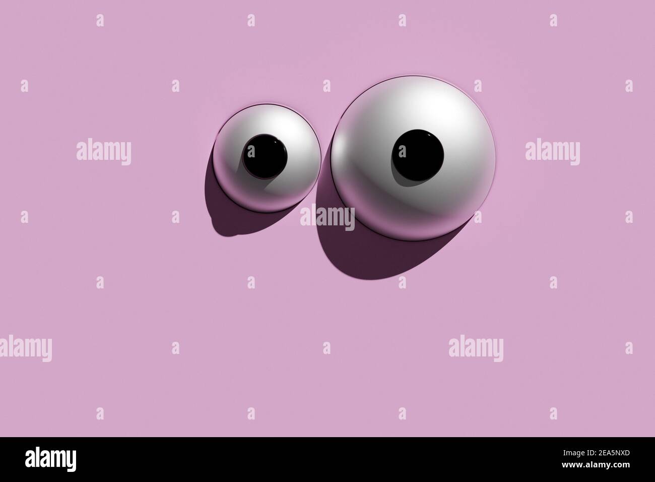 3d illustration of two funny different sized eyes on a purple isolated background. Cheerful funny cartoon eyes concept Stock Photo - Alamy 3d illustration of two funny different sized eyes on a purple isolated background. Cheerful funny cartoon eyes concept Stock Photo - Alamy