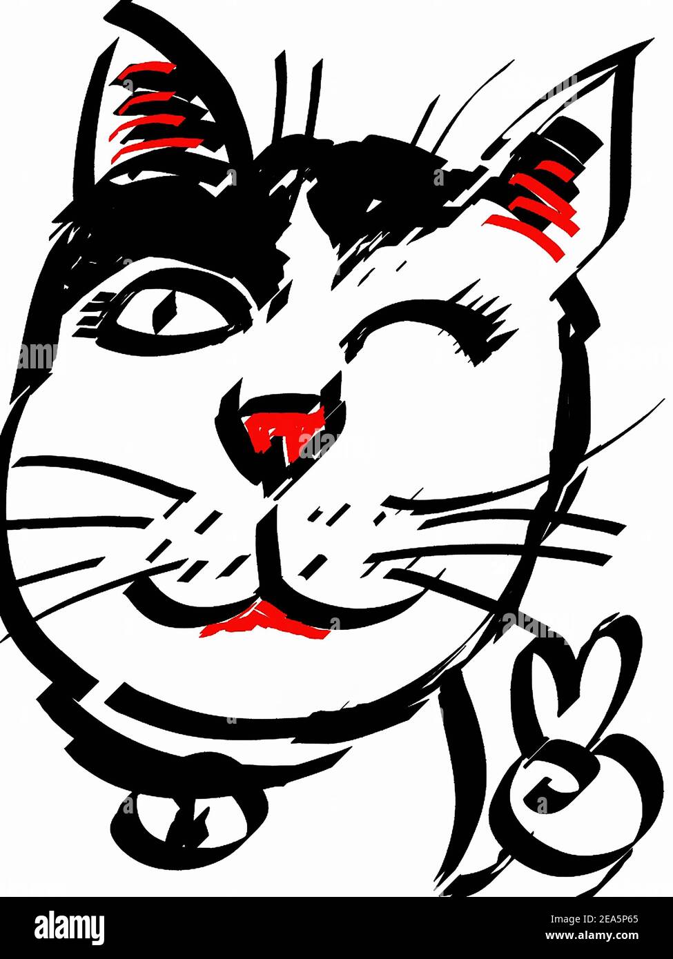 Animals Animal Cat Puss Pussy Kitty Line Drawn Pattern Vector