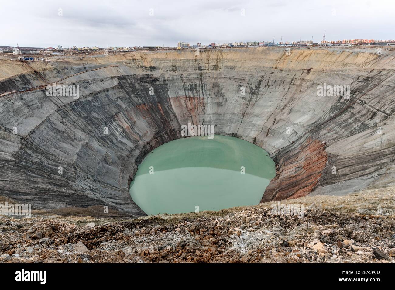 One of the deepest quarries in the world. Kimberlite pipe Mirny Yakutia Stock Photo Alamy