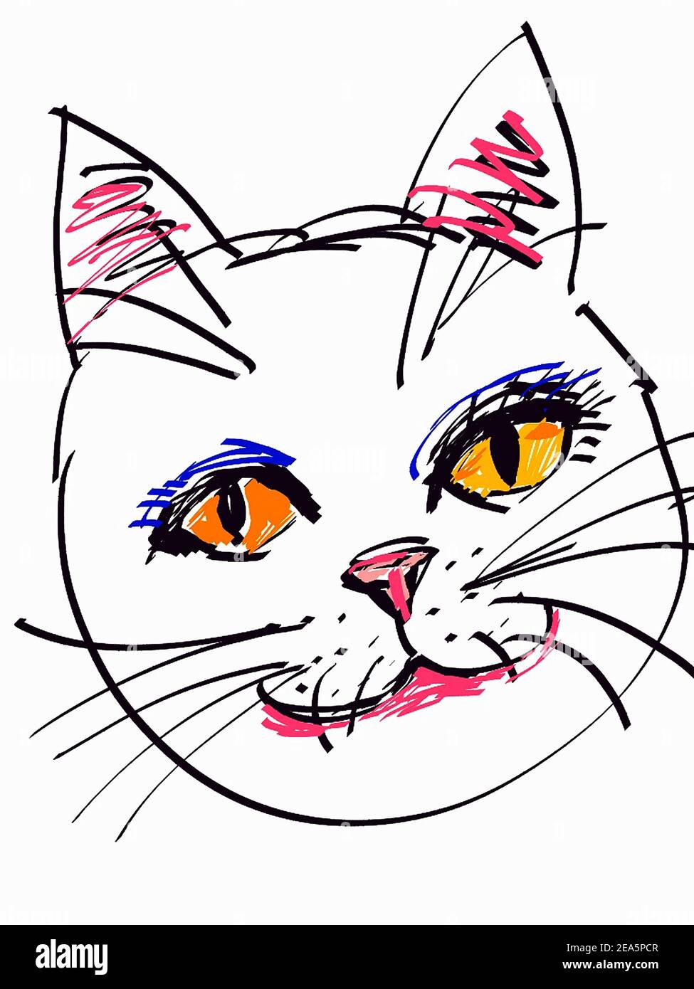 stroke drawing, copic markers art , Funny cat , Cute cat , puss , pussy cat , moggy , meaow Stock Photo - Alamy stroke drawing, copic markers art , Funny cat , Cute cat , puss , pussy cat , moggy , meaow Stock Photo - Alamy