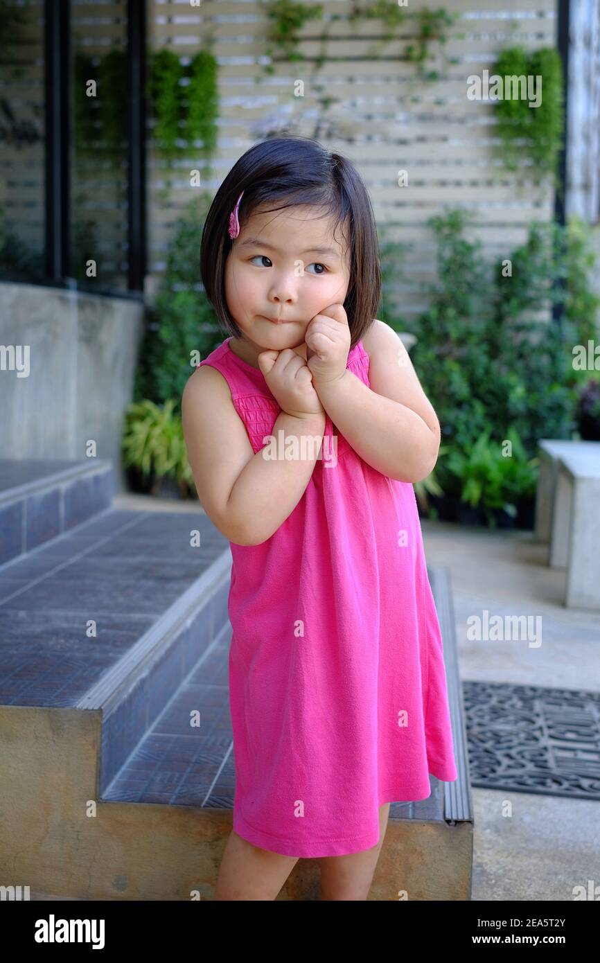 adorable, asian, attractive, beautiful, cheerful, child, childhood, china, chinese, cute, daughter, dress, face, female, fun, girl, hair, hand, happin Stock Photo