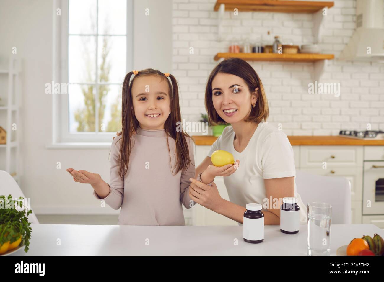 Dietary supplements, vitamins, healthy food concept Stock Photo