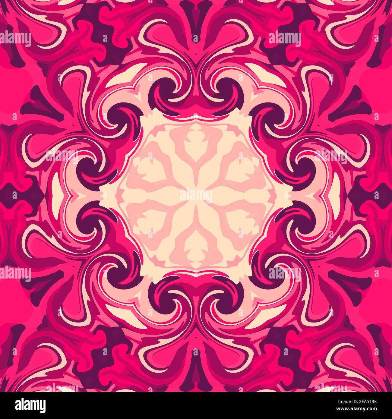 Artistic Mandala Artwork. beautiful flower design created in swirl ink  style. background illustration wallpaper in pink shades. high quality,  detailed Stock Photo - Alamy