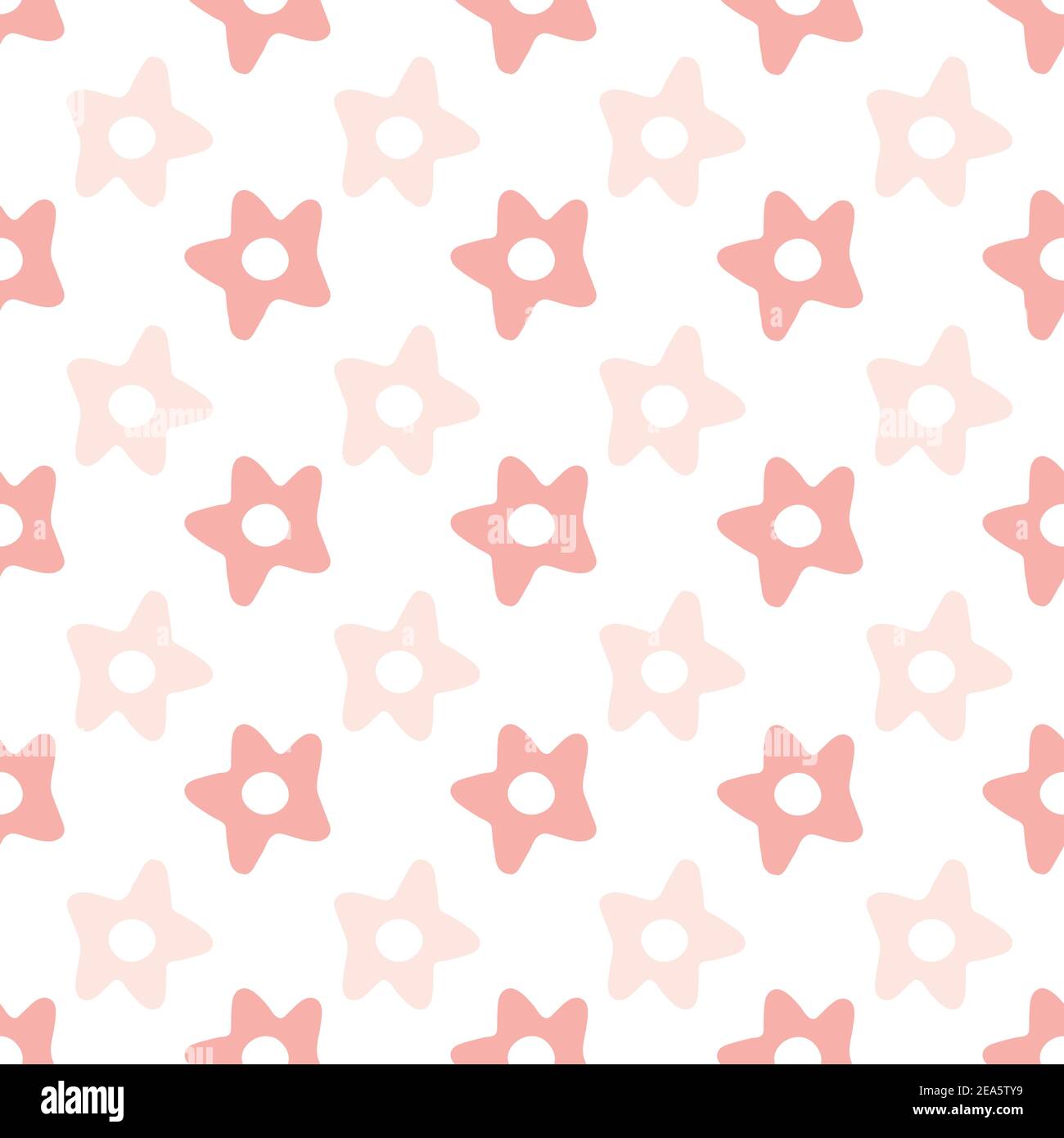 Star pattern design in pink. Cute vector seamless repeat of stars Stock ...