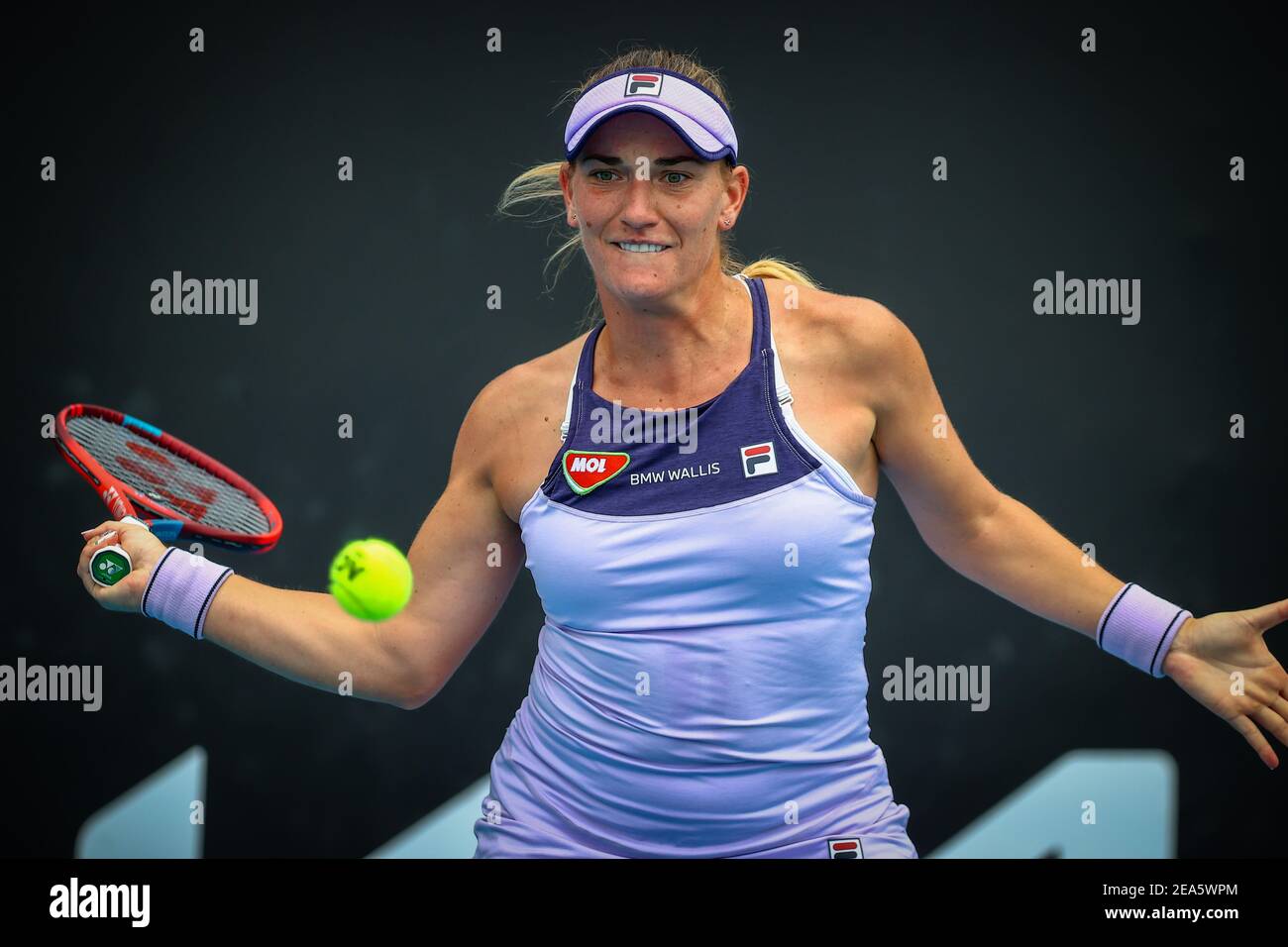 Timea Babos (WTA 115) pictured in action during a tennis match between  Belgian Bonaventure and Hungarian Babos, in the first round of the women's  sing Stock Photo - Alamy