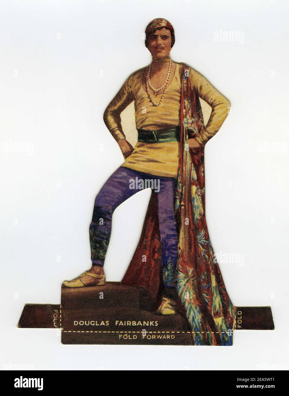 Stand-Up Cardboard Figure of DOUGLAS FAIRBANKS Sr in THE THIEF OF BAGDAD 1924 director RAOUL WALSH story Douglas Fairbanks (as Elton Thomas) production design / art direction William Cameron Menzies costume design Mitchell Leisen Douglas Fairbanks Pictures / United Artists Stock Photo