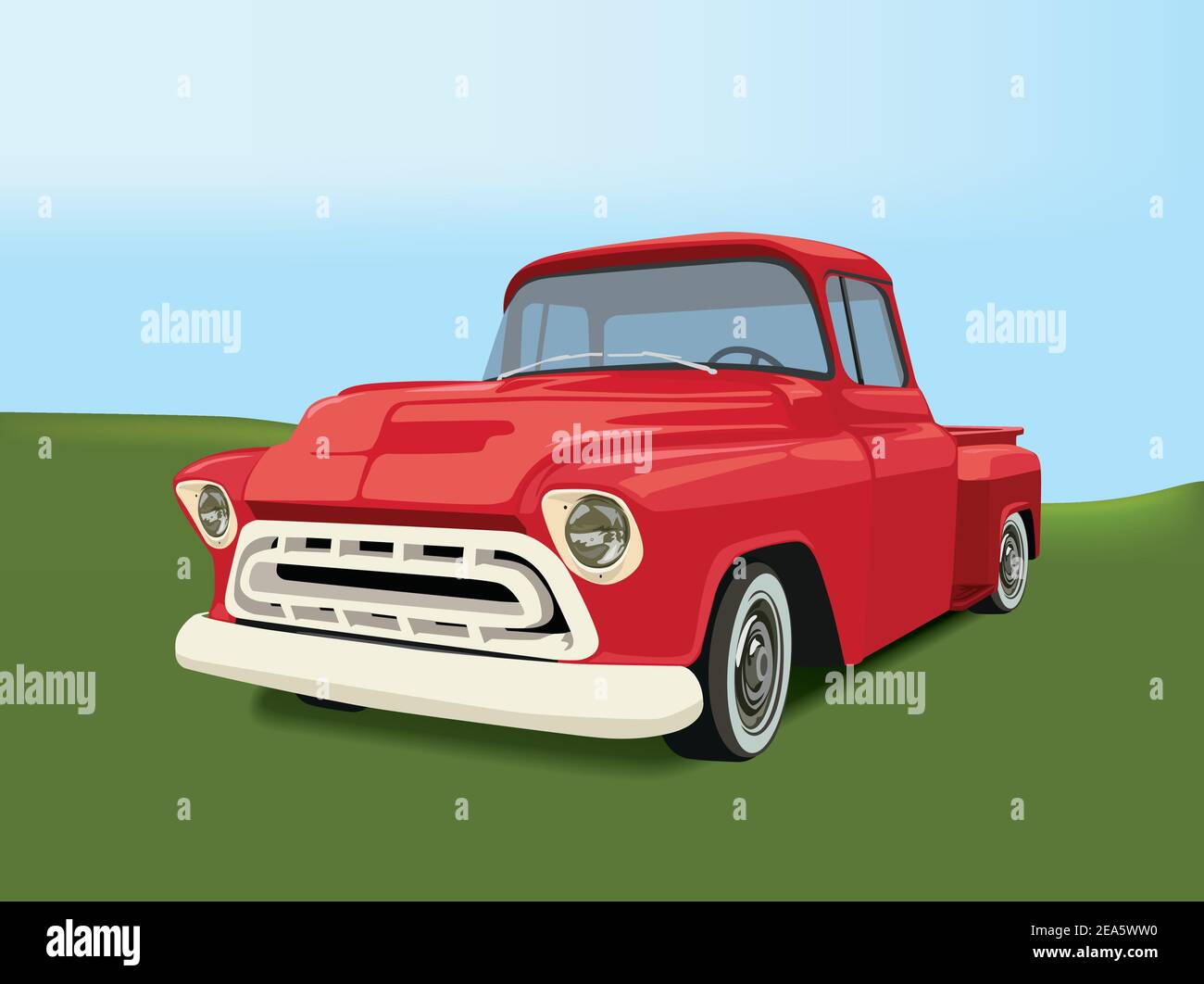 Vintage Truck on illustration graphic vector Stock Vector