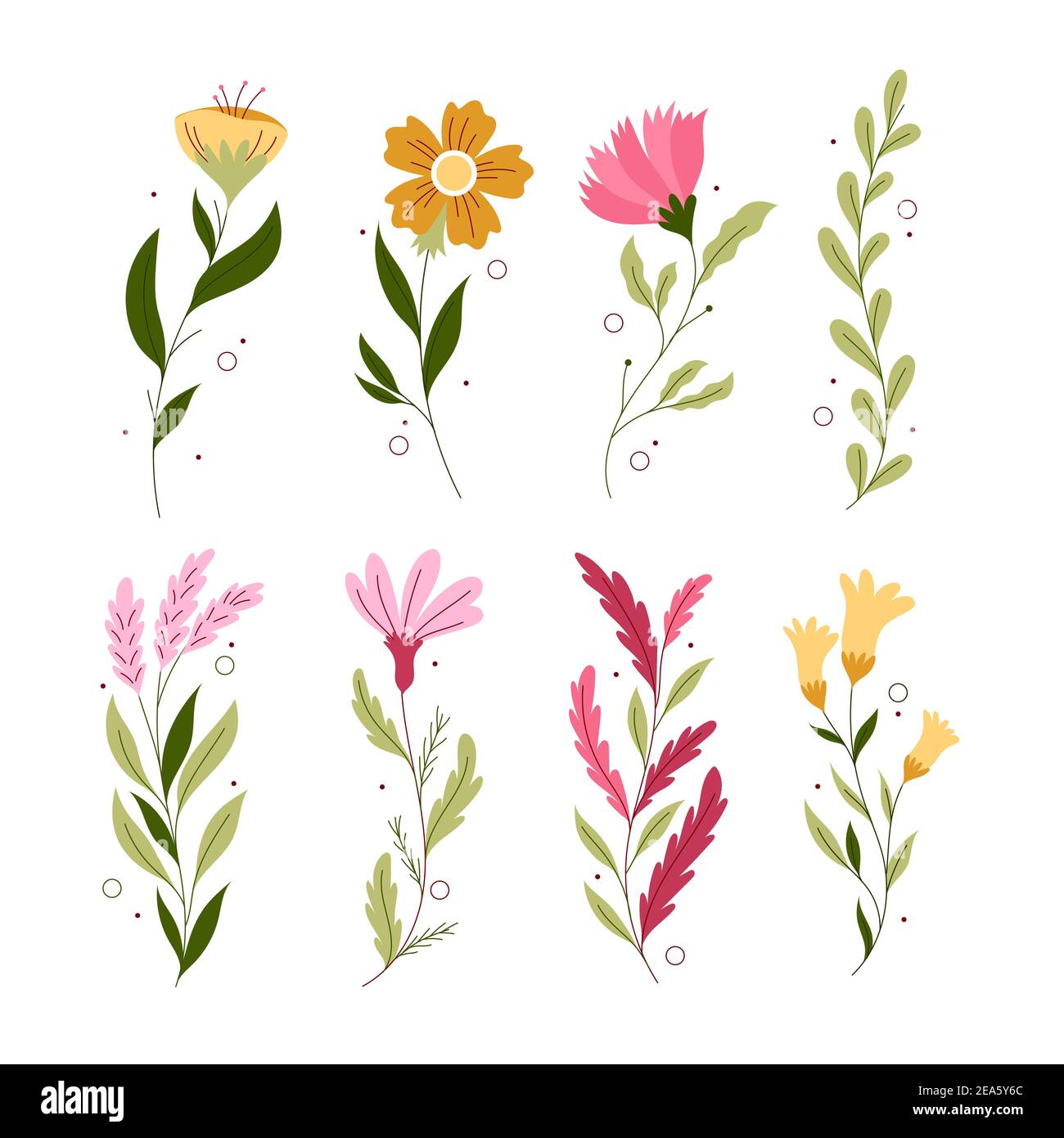 Spring flower collection Vector illustration Stock Vector Image & Art ...