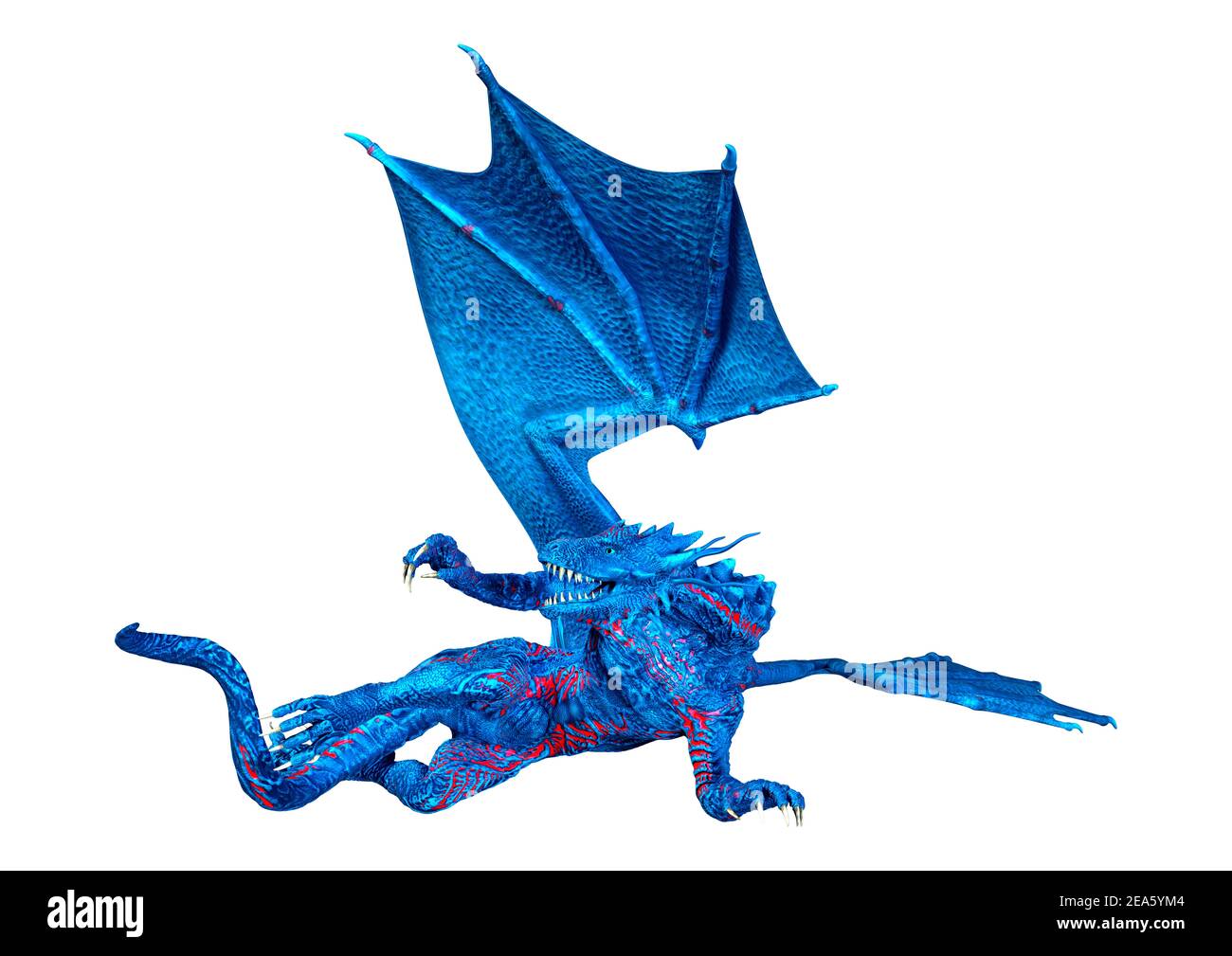 3D rendering of a fantasy dragon isolated on white background Stock ...