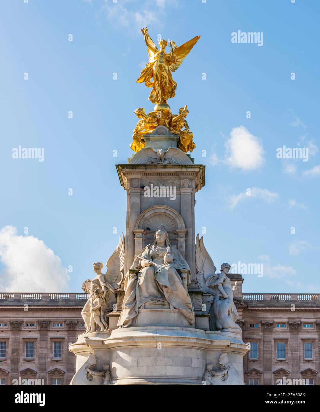 The Queen Victoria Memorial at Buckingham Royal Palace in London, England, UK Stock Photo