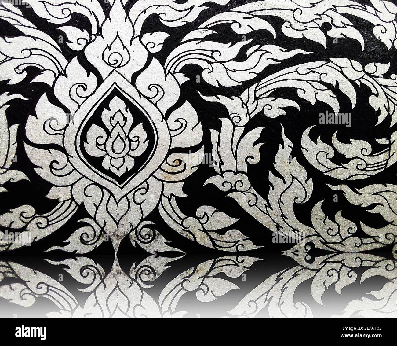 Art ,drawing  ,Thai pattern, Ancient, Thai land Stock Photo