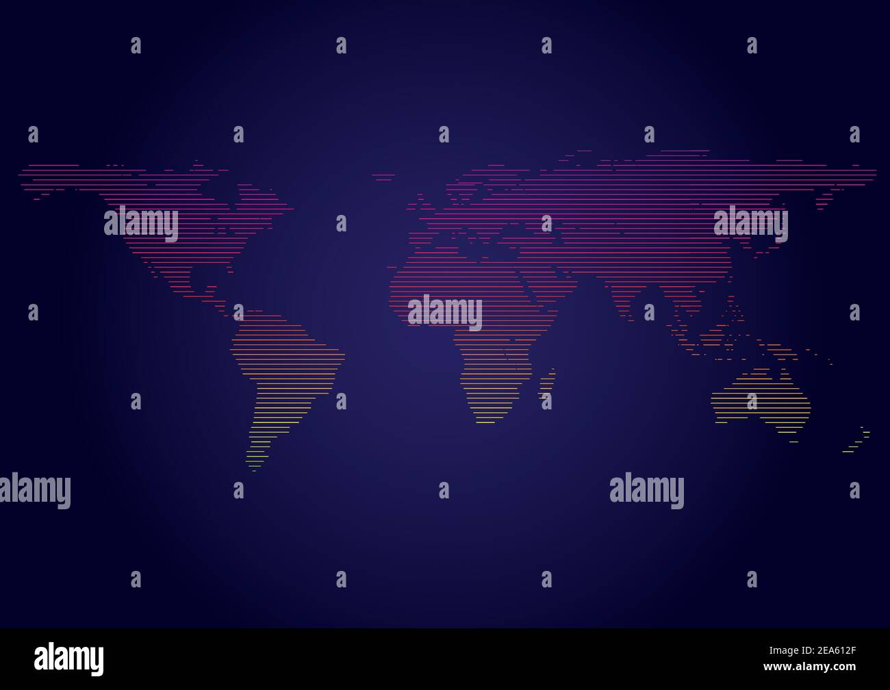 map of world with line and spectrum gradient color, vector EPS10 ...
