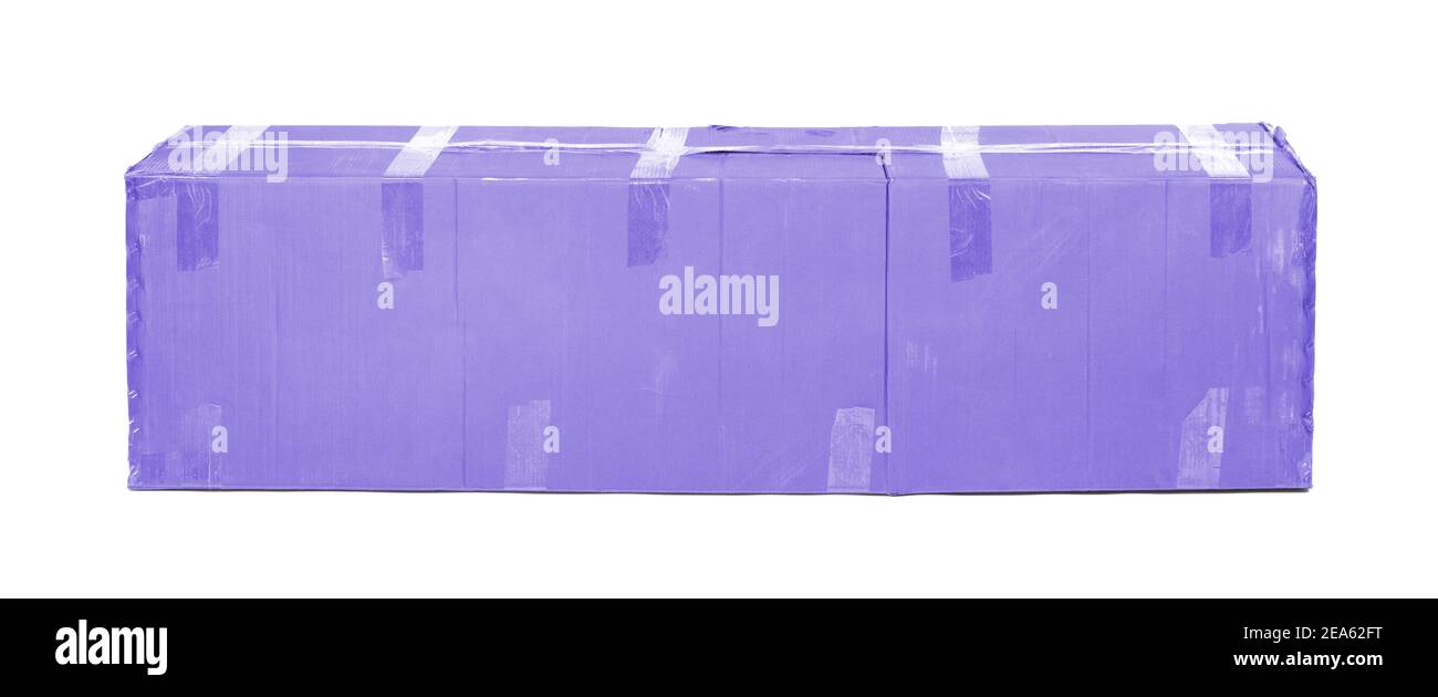 Very large purple cardboard box, isolated on white Stock Photo Alamy