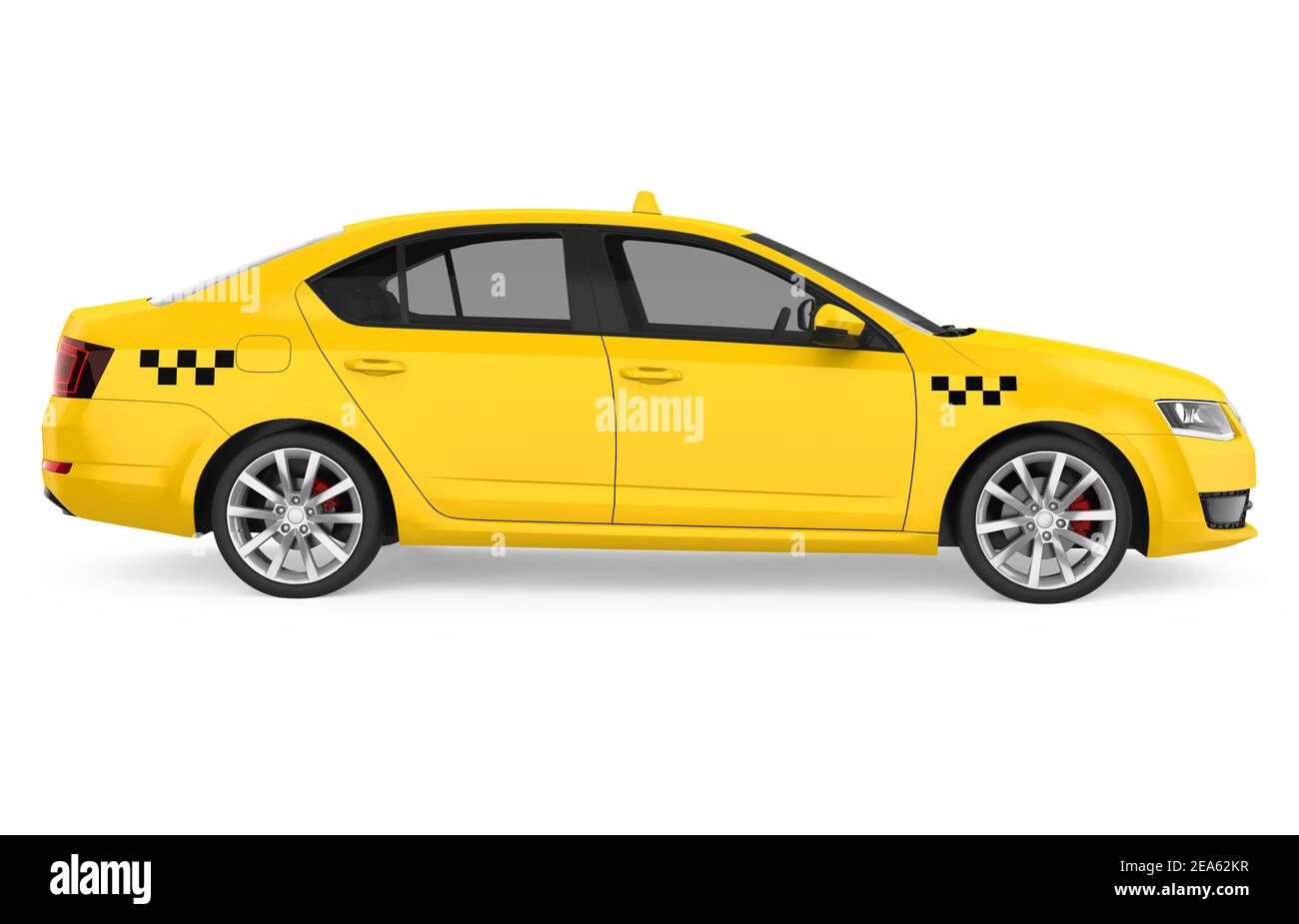 Yellow Taxi Isolated Stock Photo