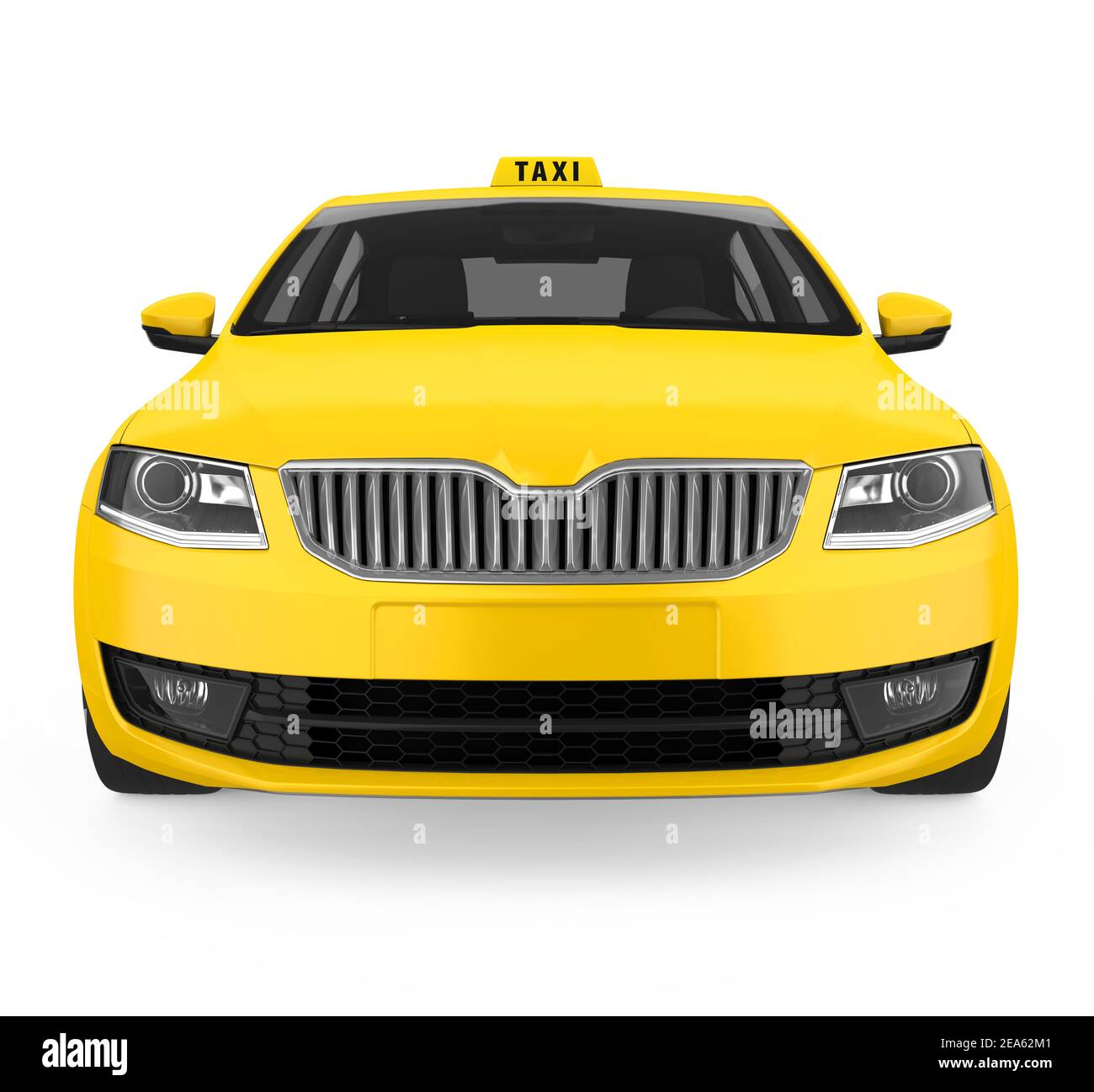 Yellow Taxi Isolated Stock Photo