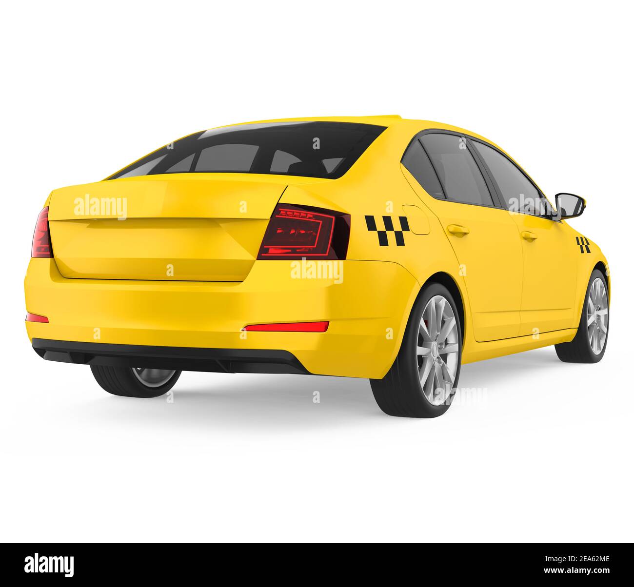Yellow Taxi Isolated Stock Photo