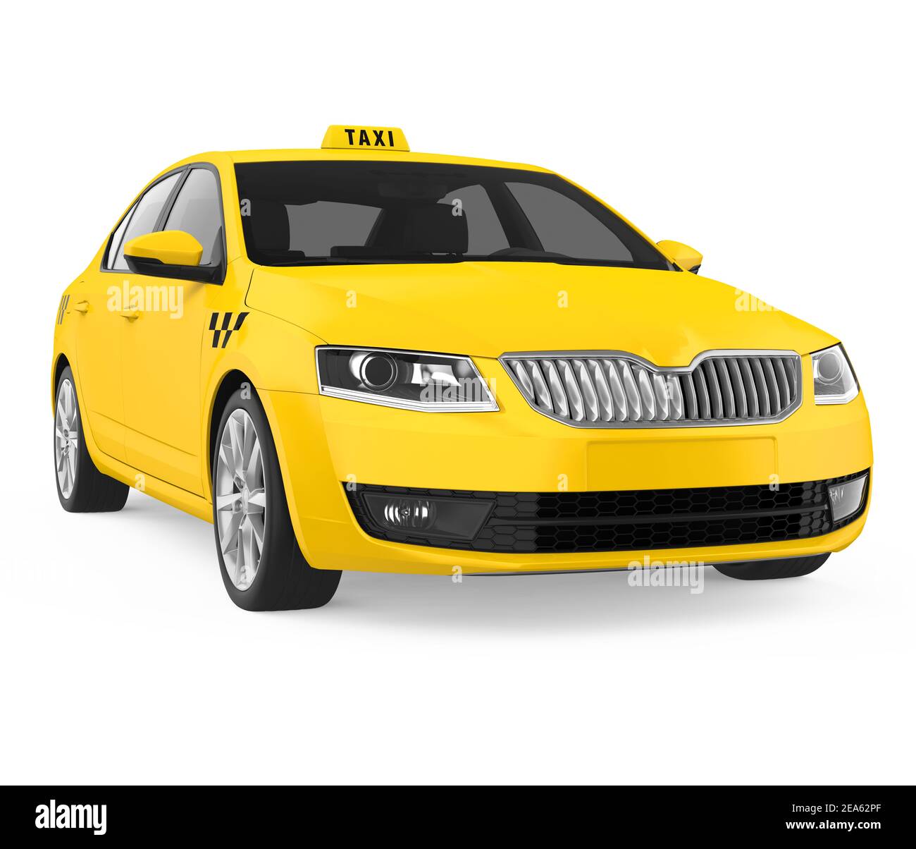 Yellow Taxi Isolated Stock Photo