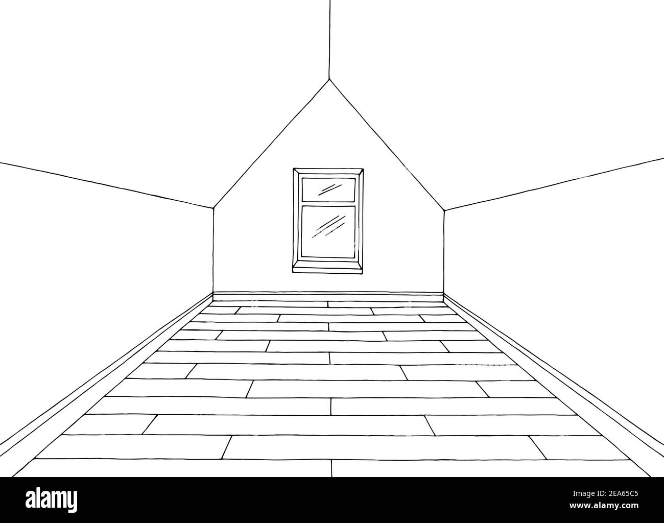 Attic Room Graphic Black White Home Interior Sketch Illustration Vector Attic Room Graphic Black White Home Interior Sketch Illustration Vector 2EA65C5