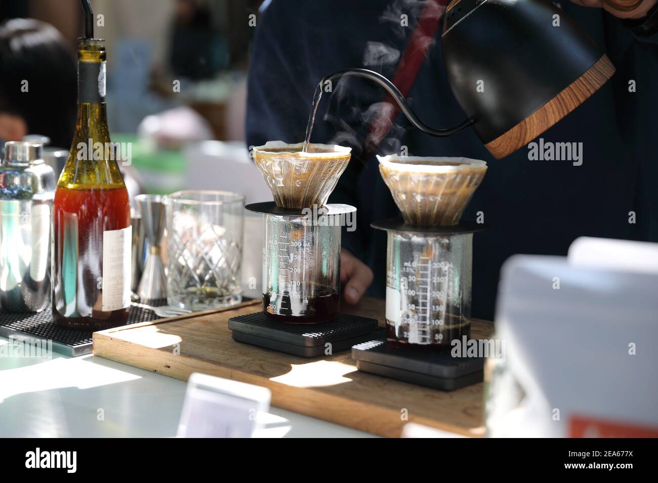 Drip coffee making drip espresso in vintage style Stock Photo Alamy