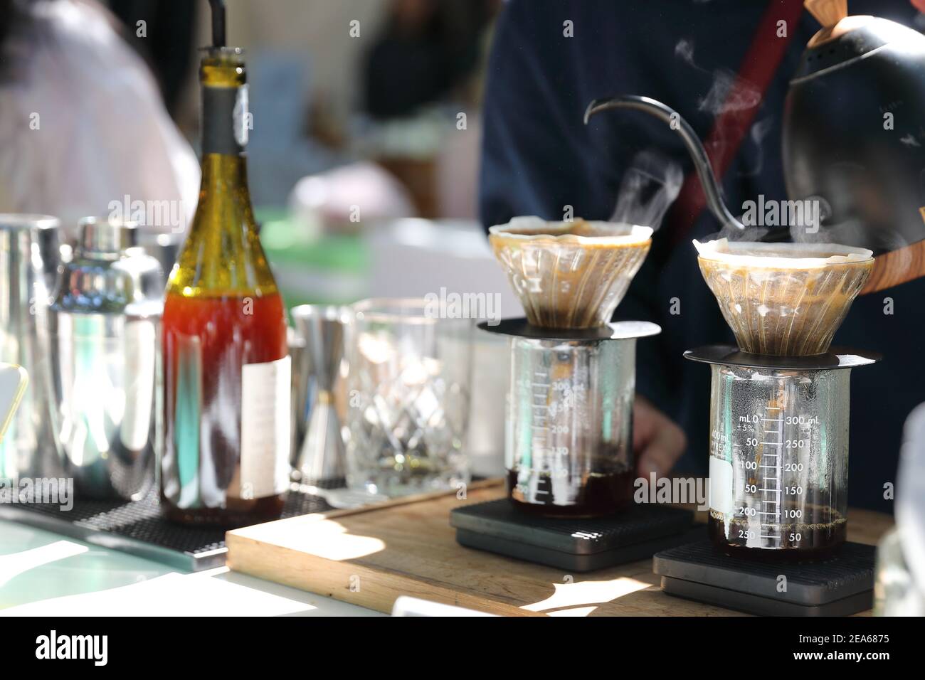 Drip coffee making drip espresso in vintage style Stock Photo Alamy