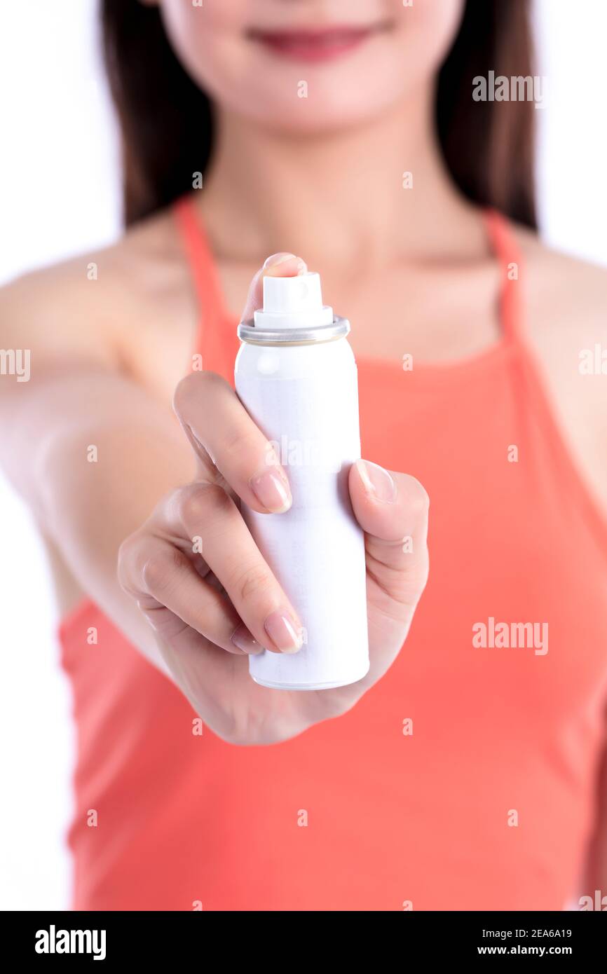 Perfume woman spray bottle natural beauty portrait Stock Photo Alamy