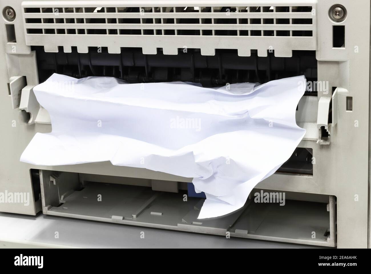Paper Stuck, Paper Jam In Printer At Office Stock Photo Alamy