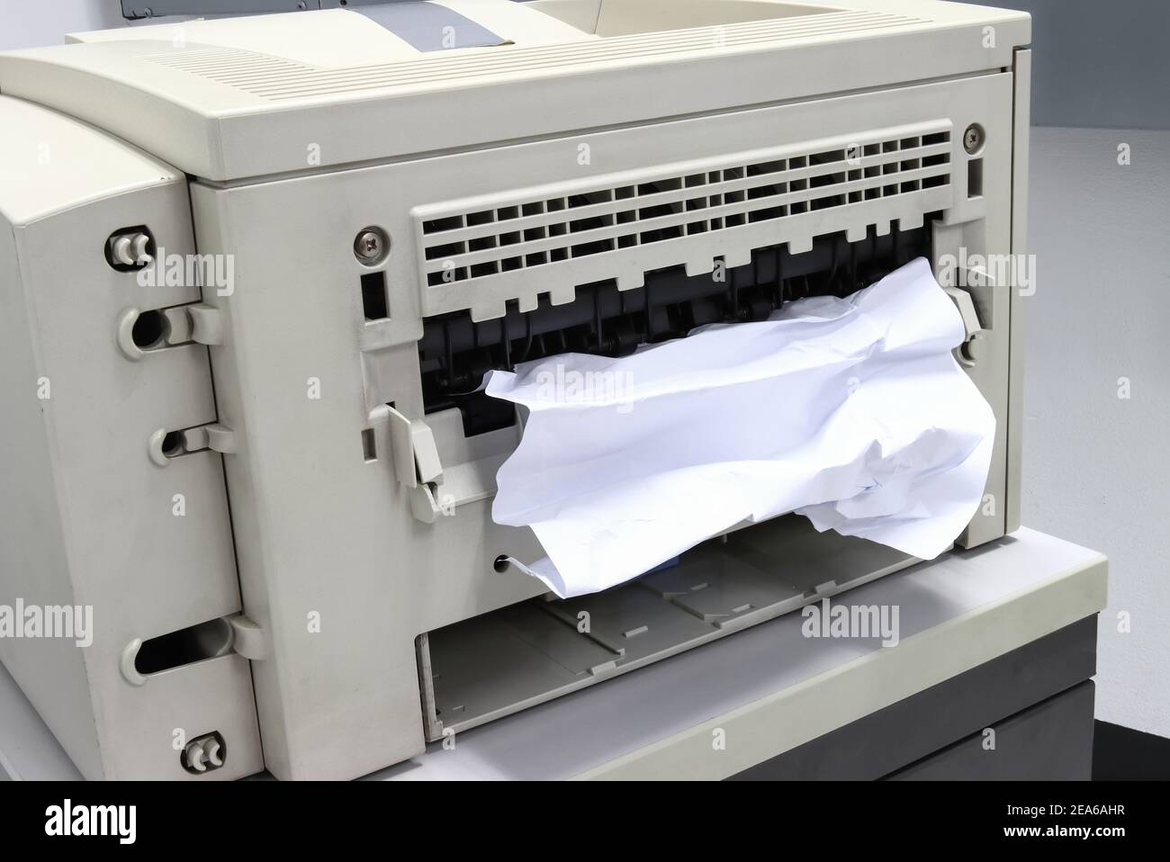 Paper Stuck, Paper Jam In Printer At Office Stock Photo Alamy