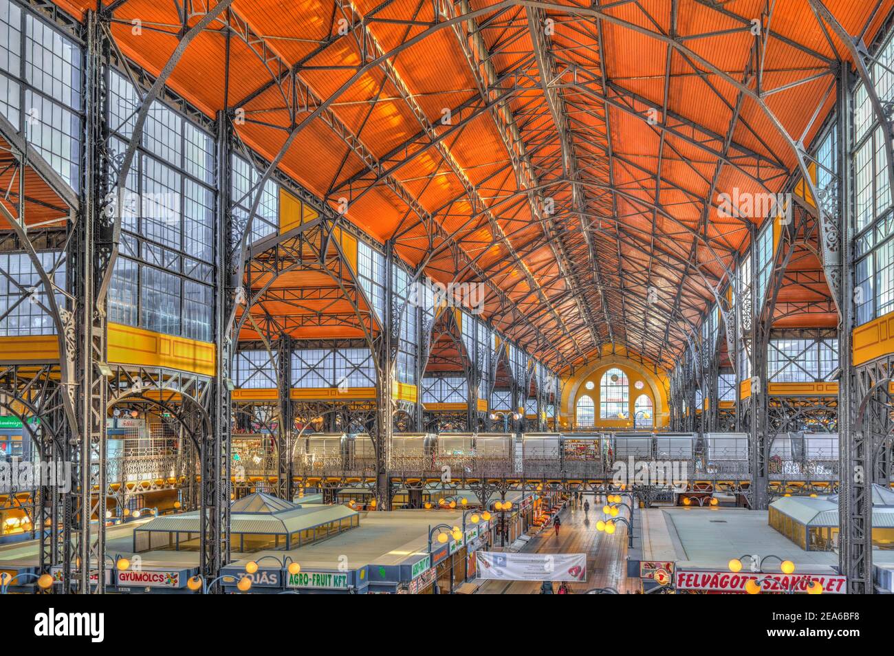 Great Market Hall, Budapest, HDR Image Stock Photo