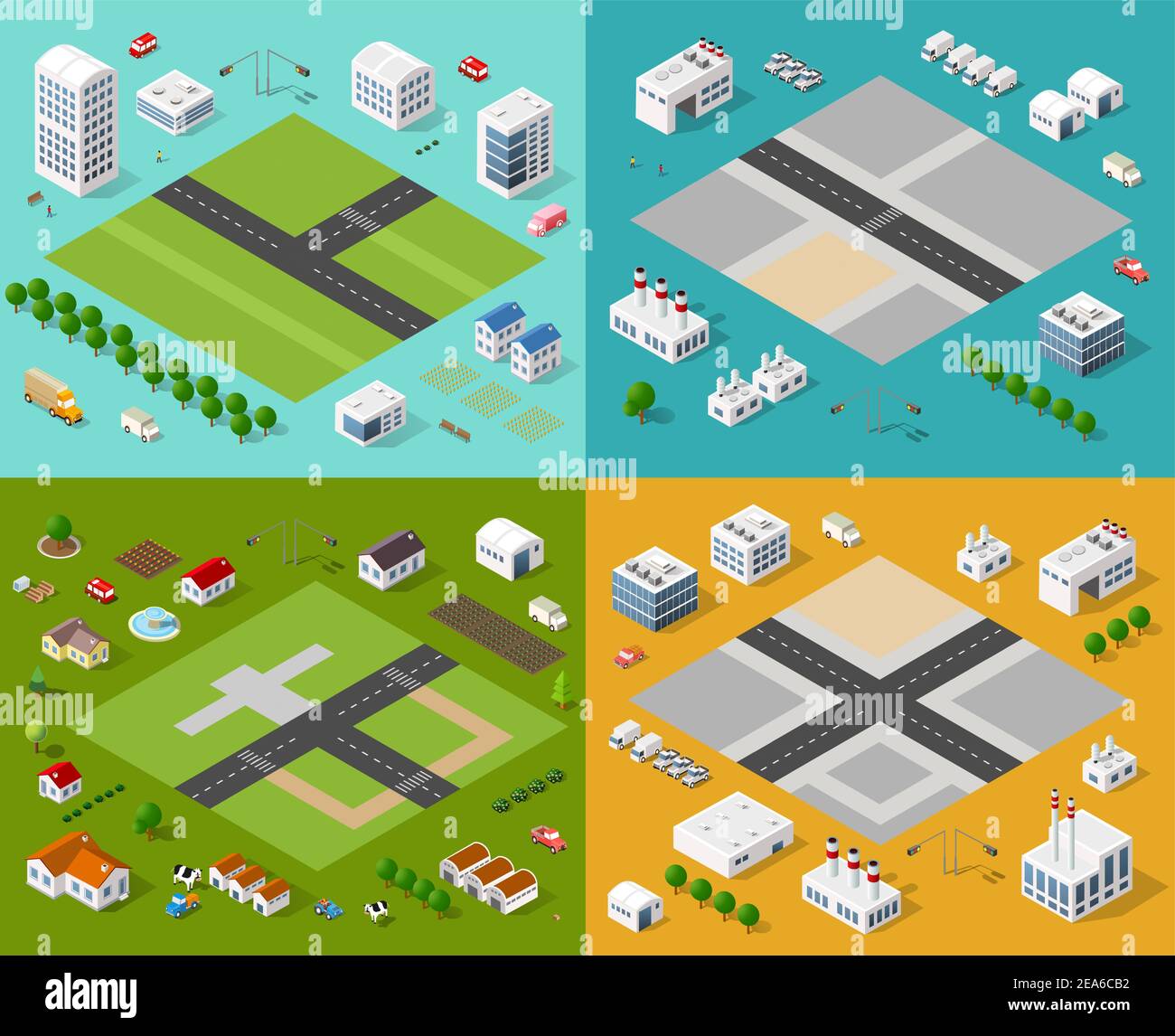 Isometric set 3D city Stock Vector Image & Art - Alamy